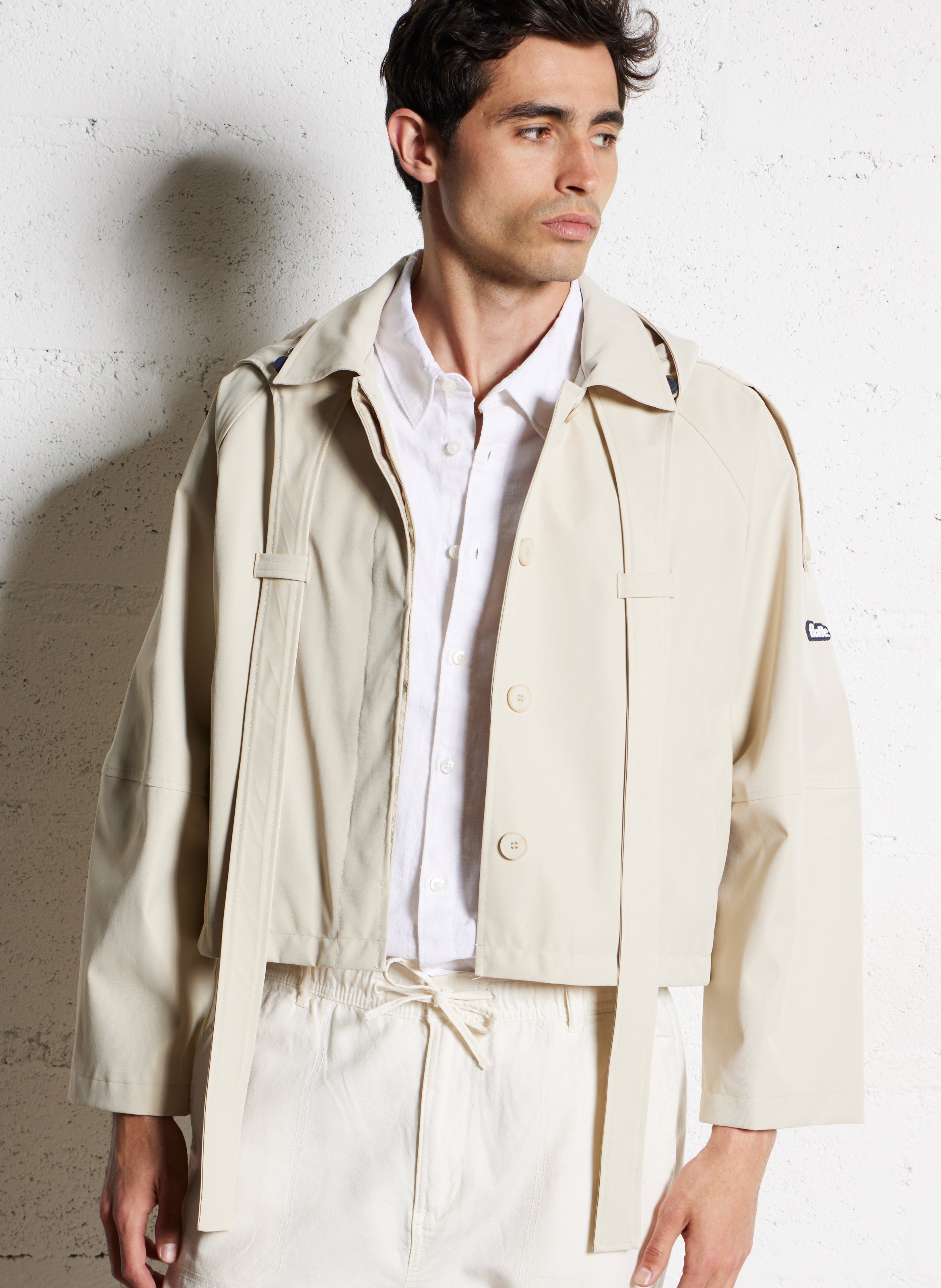 Korte trenchcoat met kraag FLOTTE Beige