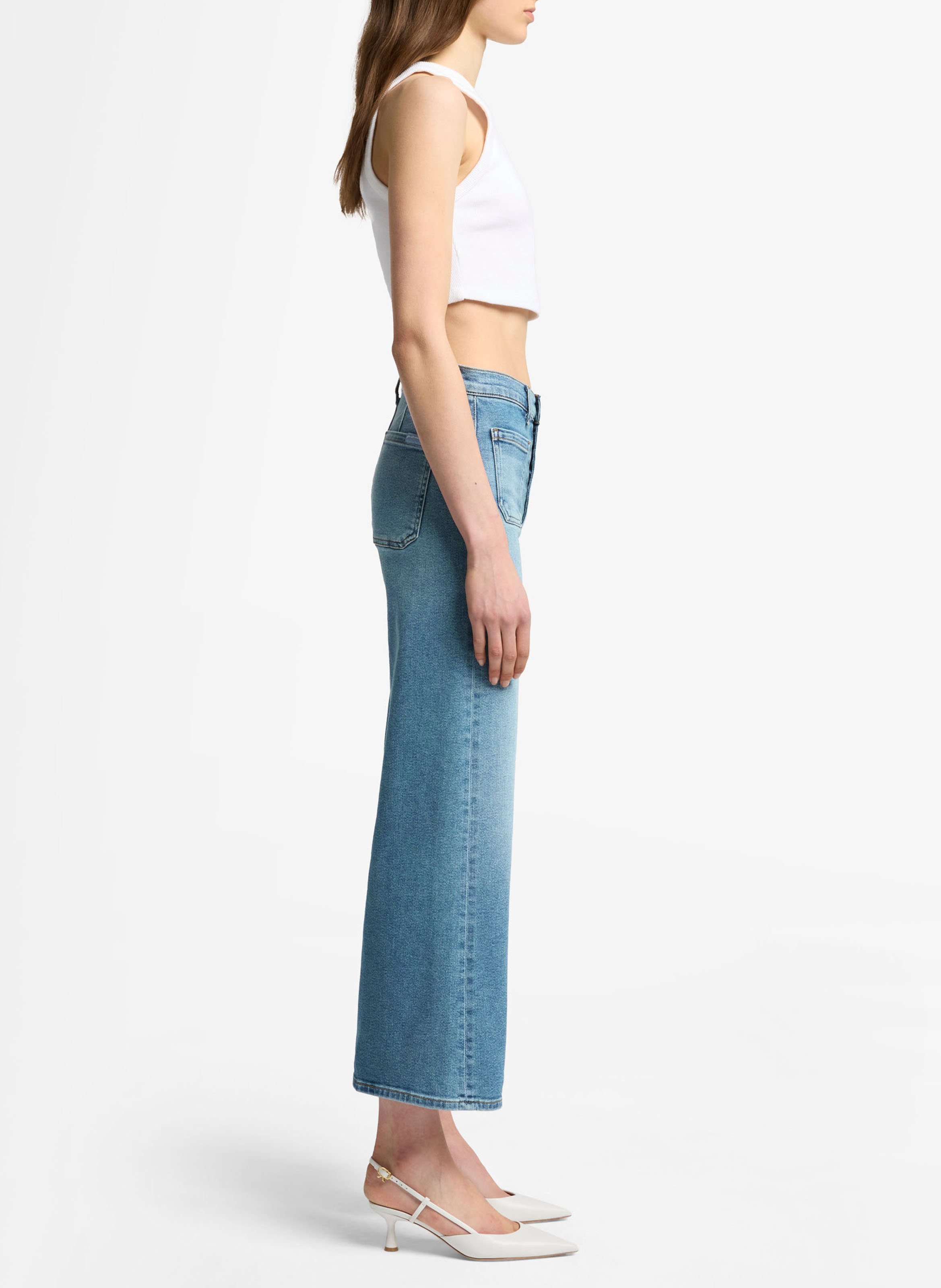 Bootcut broek met hoge taille 7 FOR ALL MANKIND Zwart