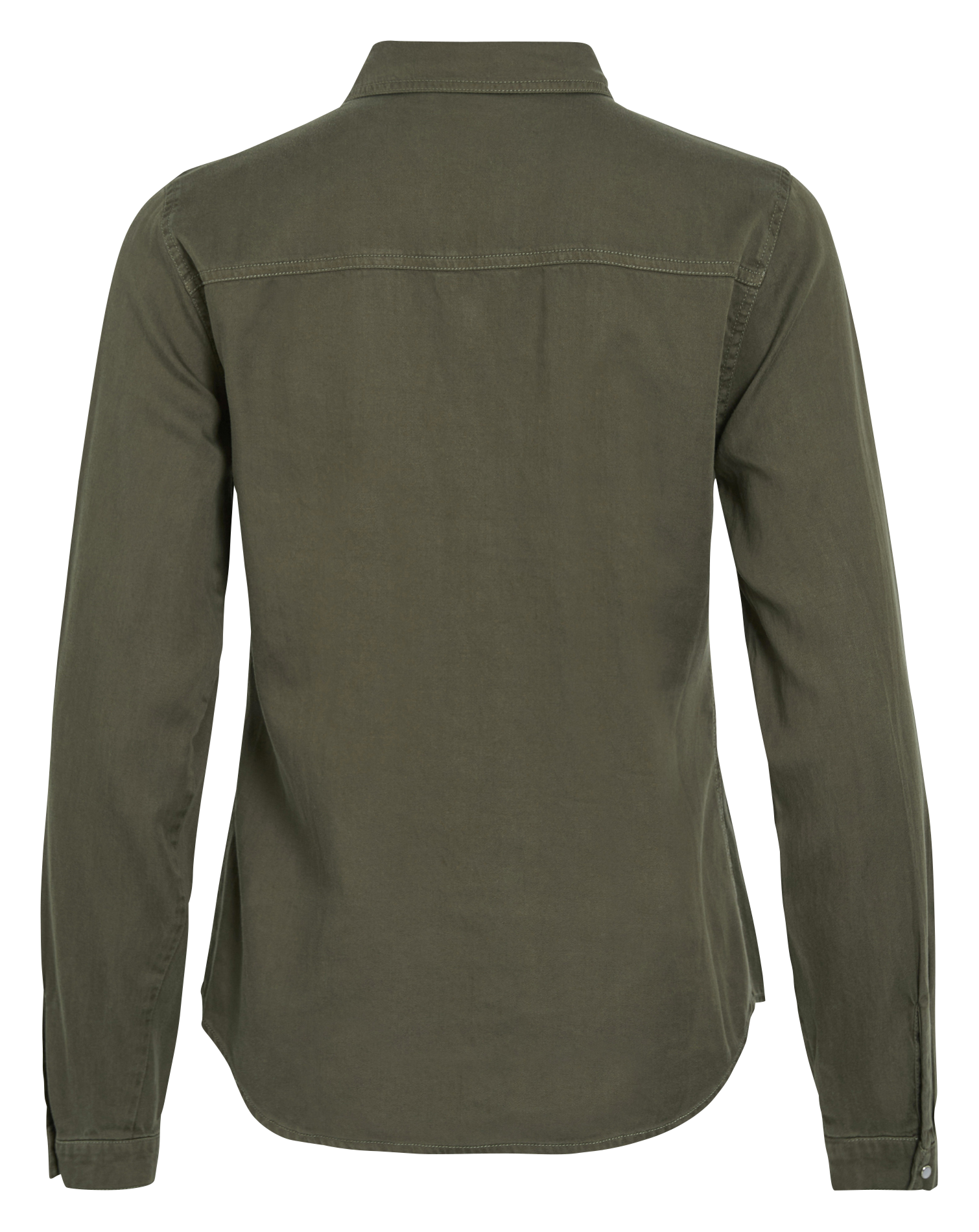 Chemise col classique boutonnée en jean VILA Vert