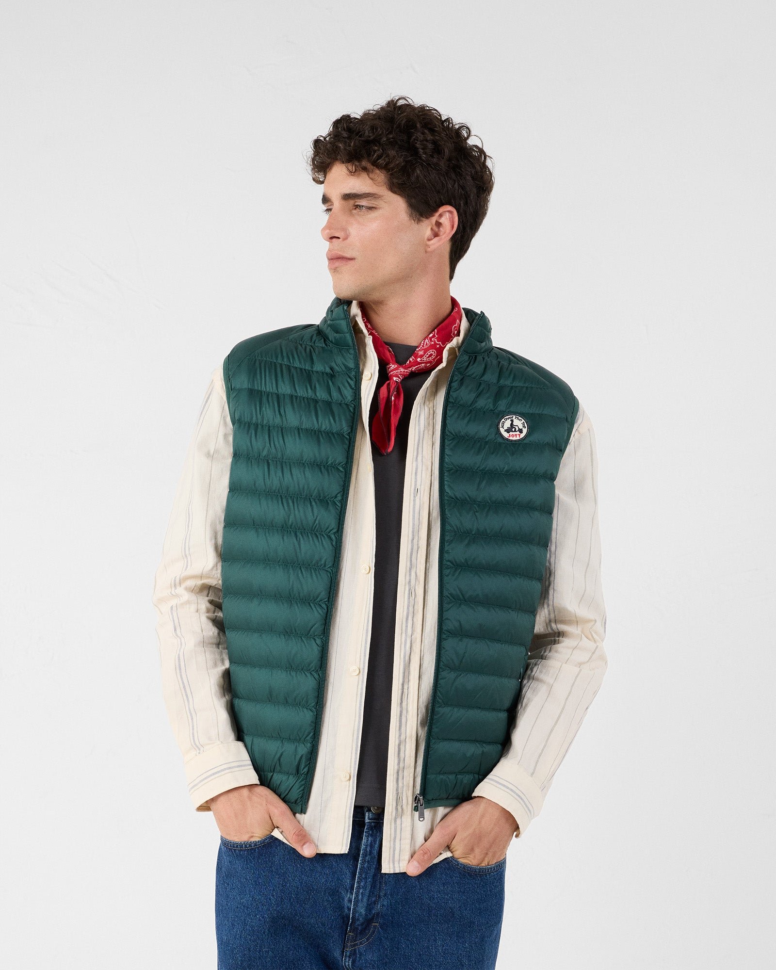Forest Green Sleeveless Puffer Jacket JOTT Green