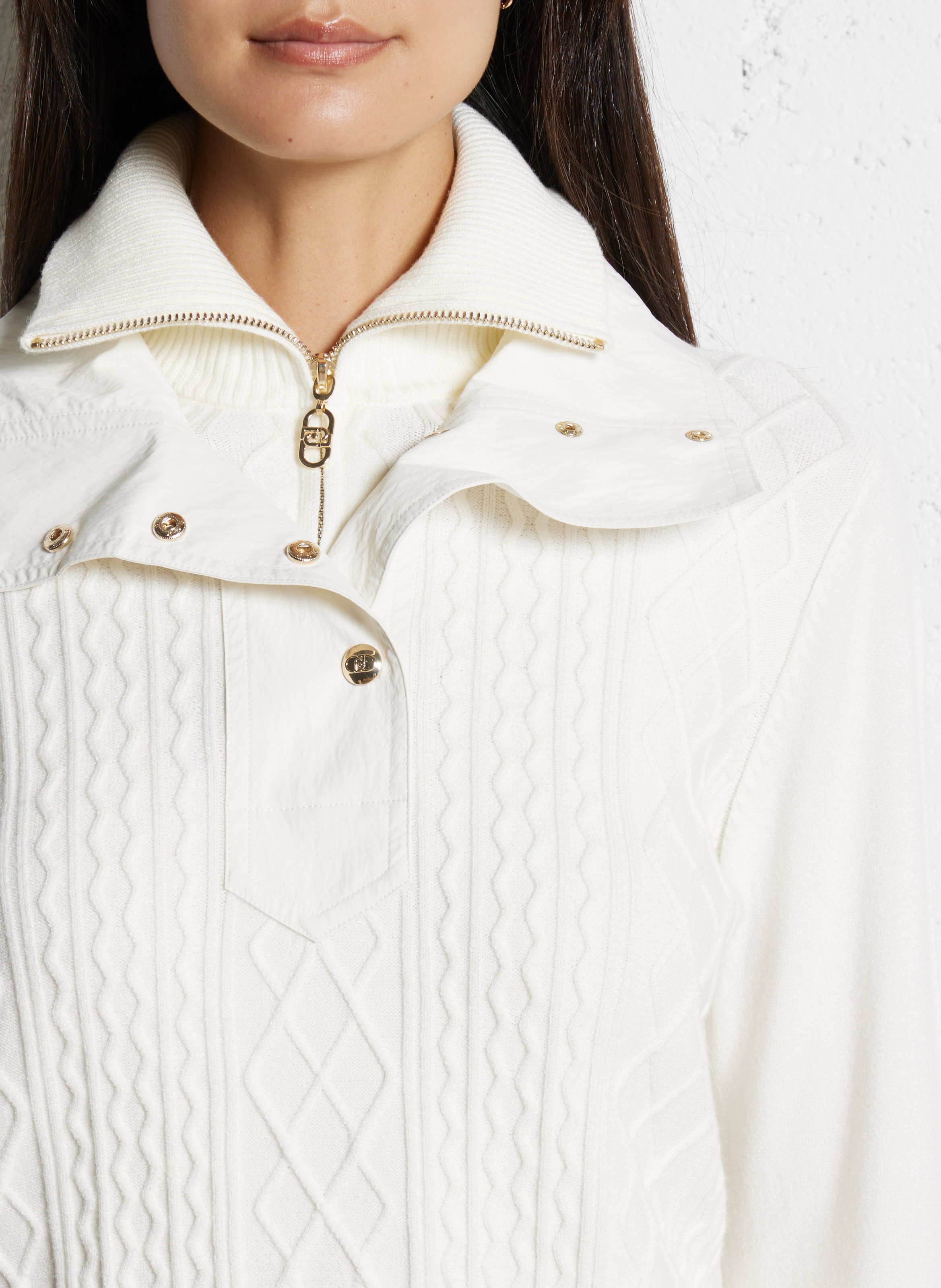 Top van tricot met ronde hals - viscoseblend LIU JO Beige