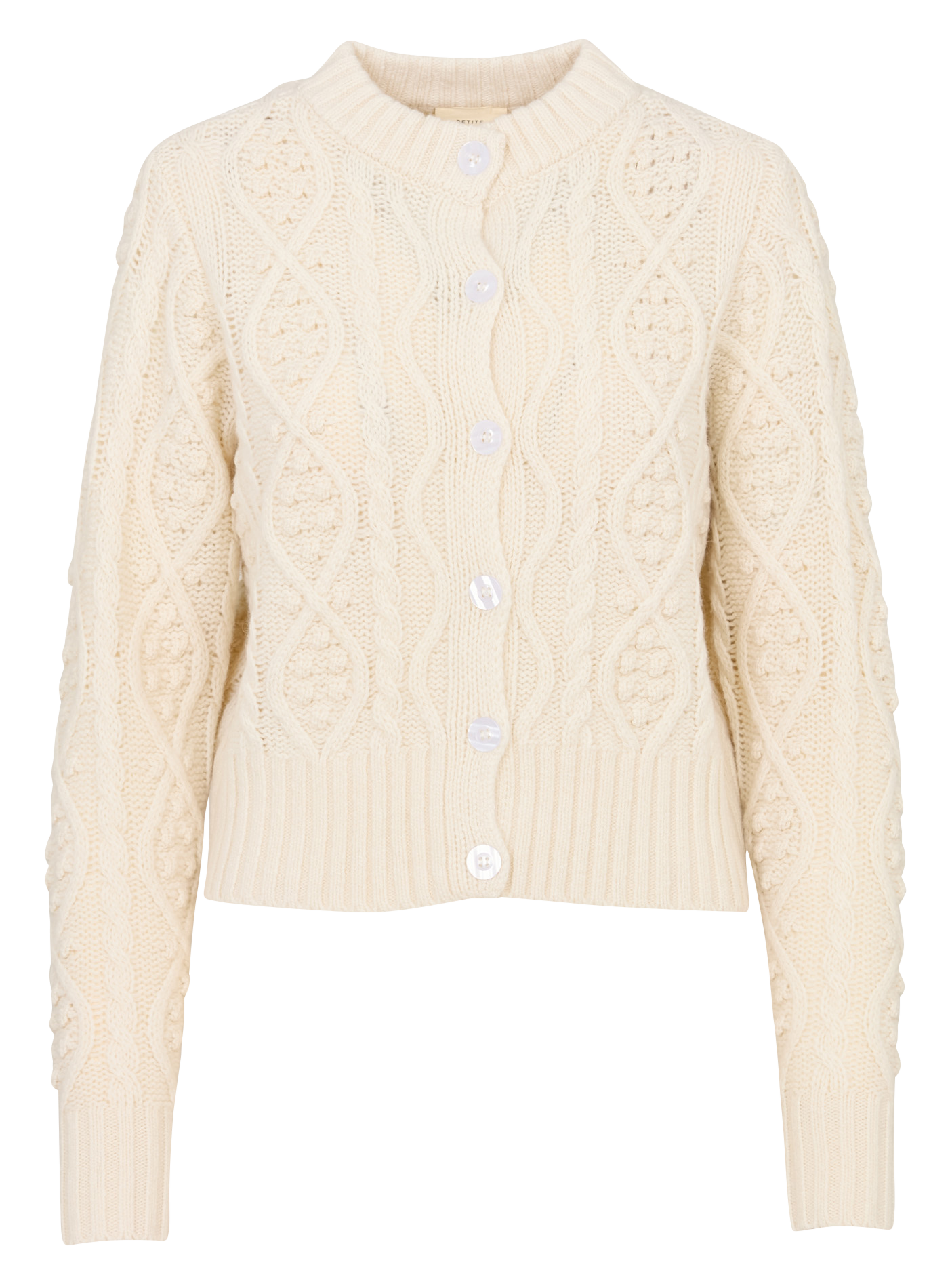 Oversized round neck twisted wool vest PETITE MENDIGOTE Beige