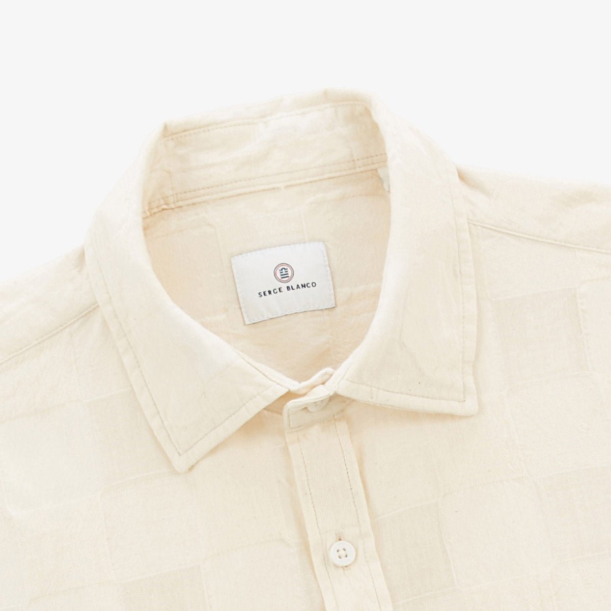 Long-sleeved checked jacquard shirt SERGE BLANCO White