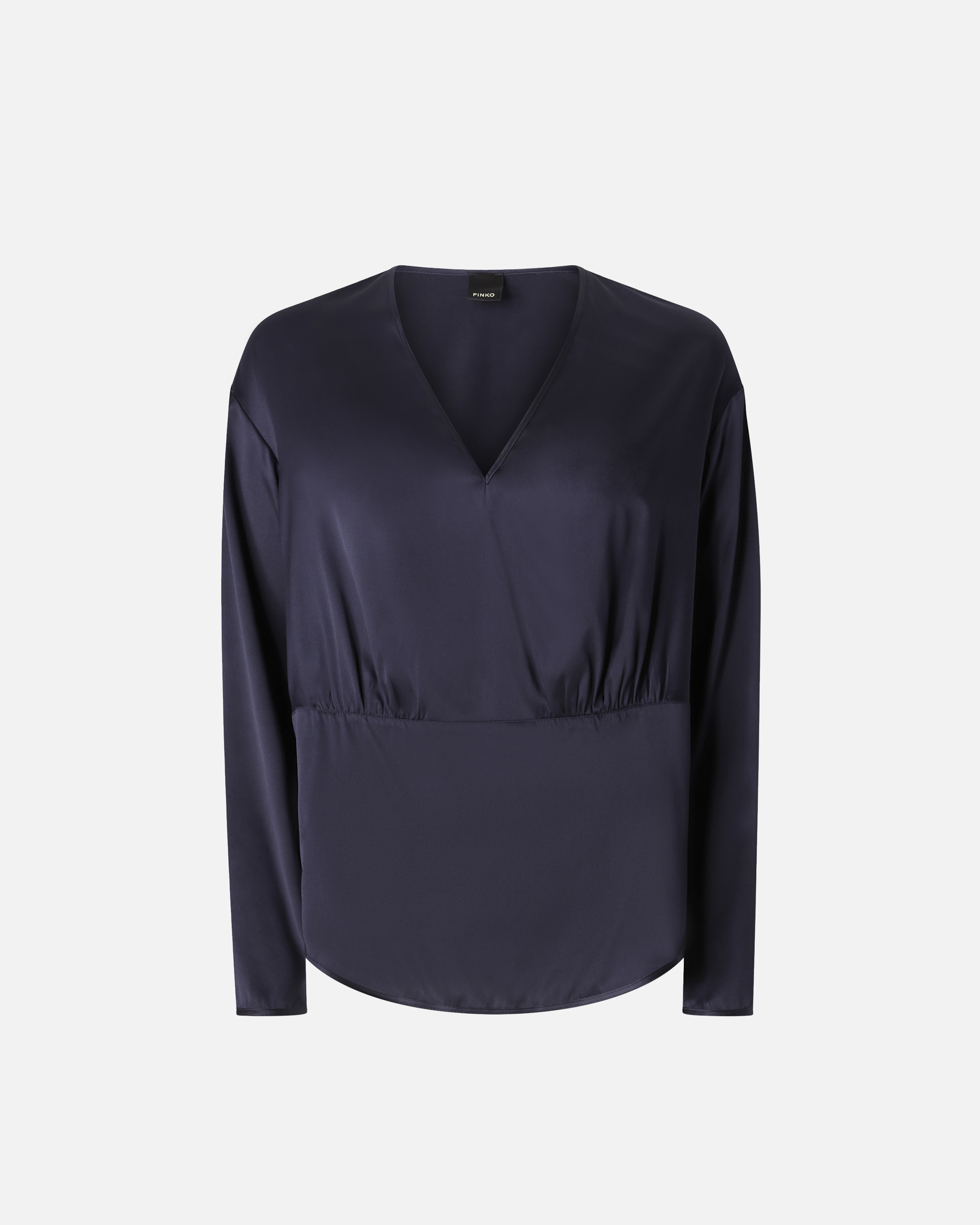 Long-sleeved stretch satin blouse PINKO Blue