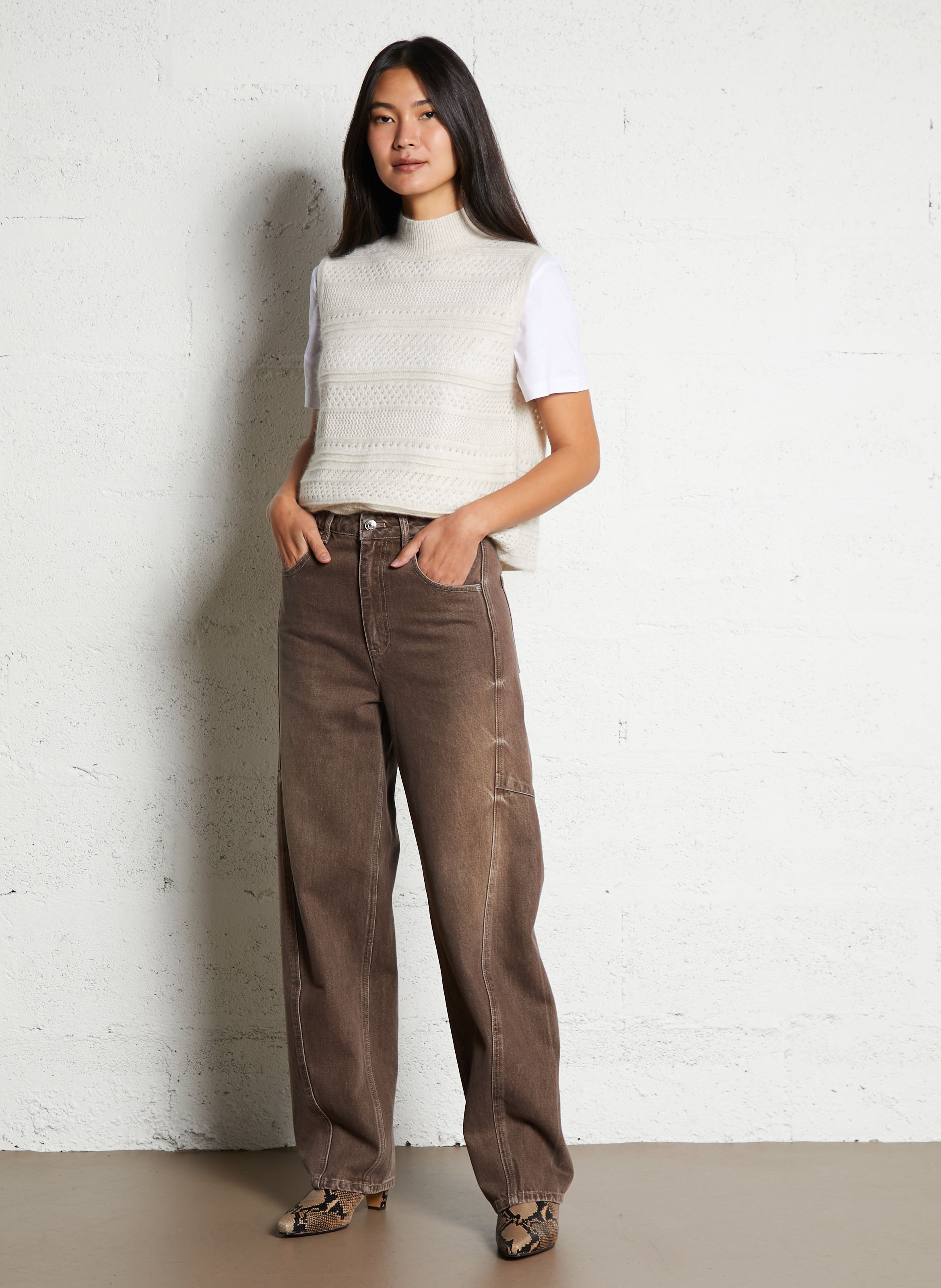 Oversize-Pullover mit Stehkragen SEE U SOON Silber