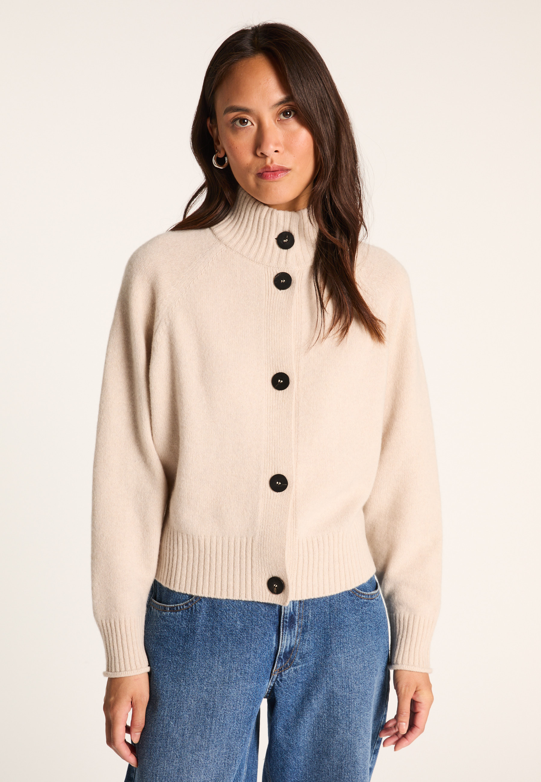 Cashmere blend cardigan MAISON MONTAGUT White