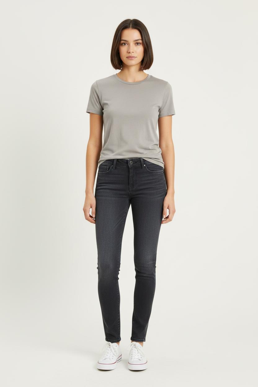 Cropped slim jeans with studs LEVI'S - Seconde main Grey