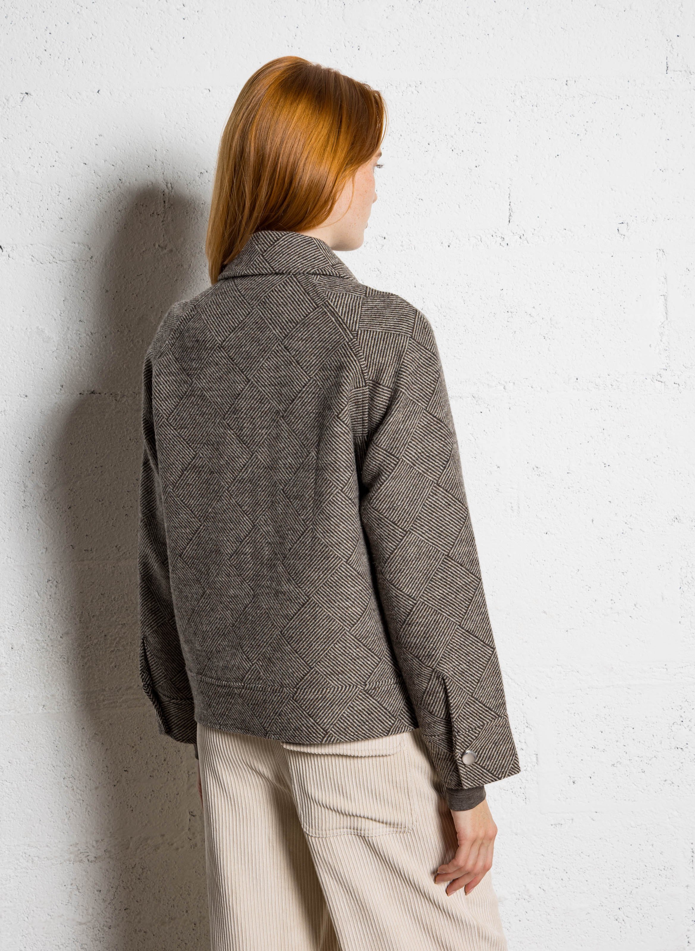 Veste imprimée en laine mélangée RAILS Marron