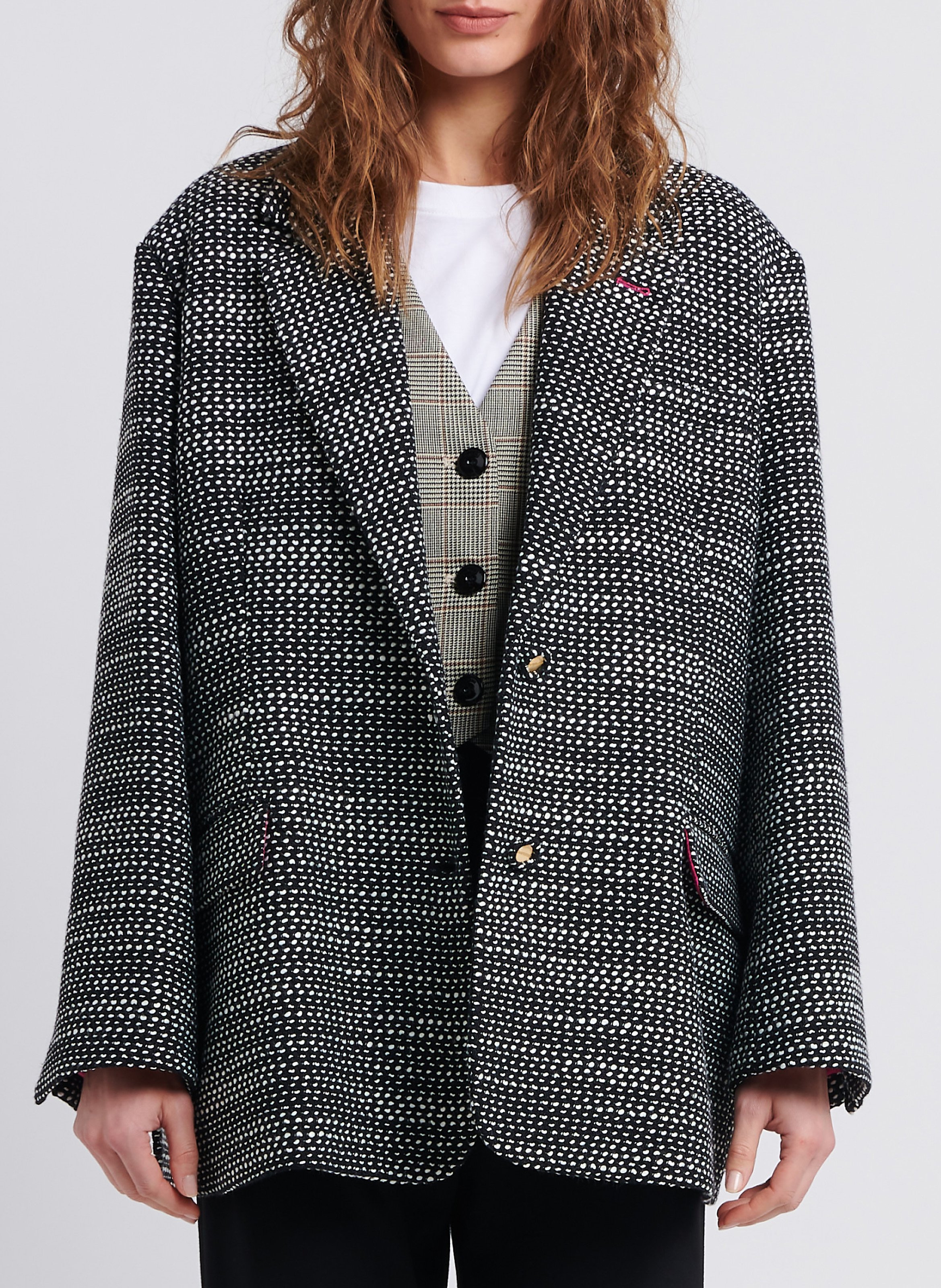 Blazer oversize en coton mélangé  IMPERIAL Noir