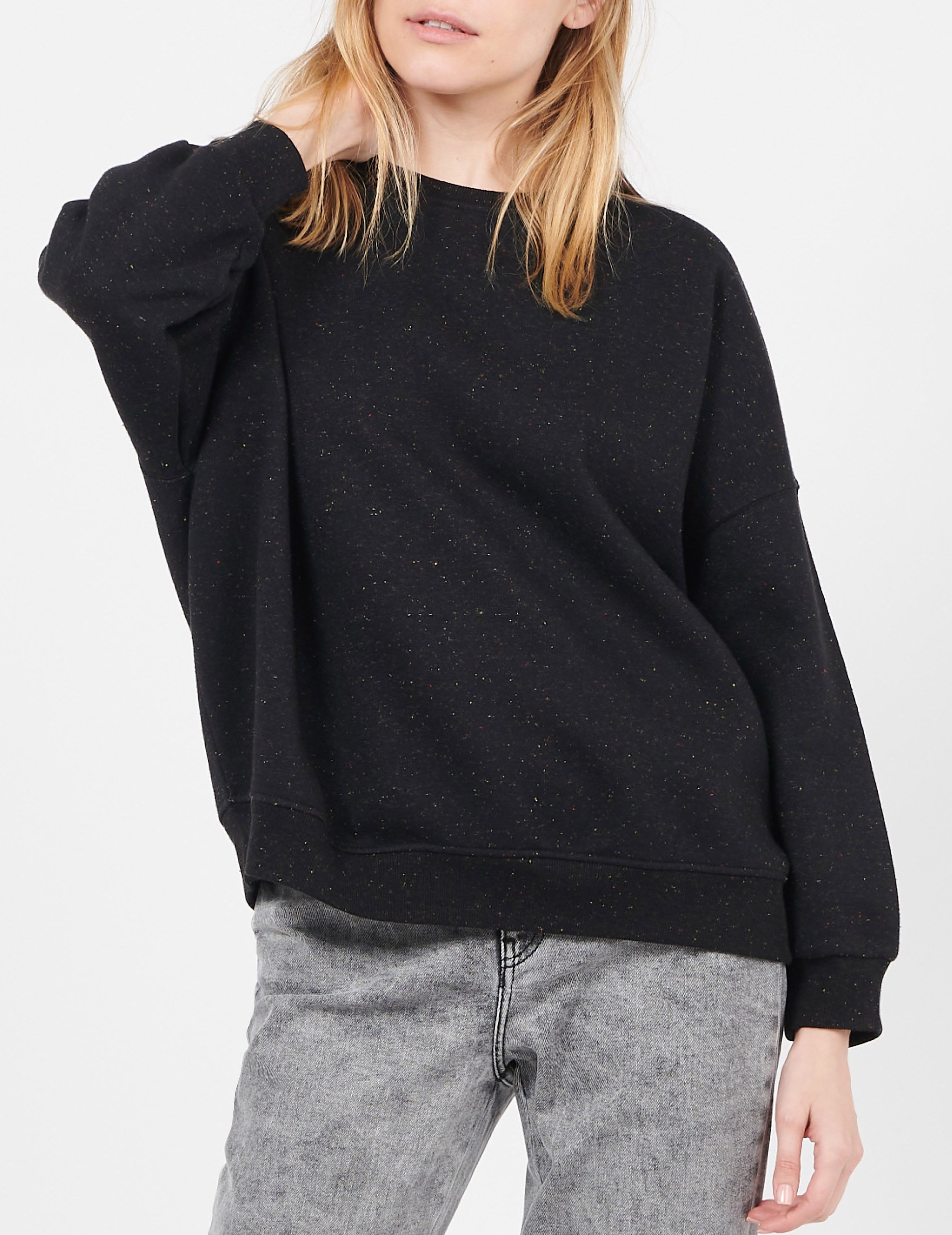 Sweater met ronde hals | katoenblend SESSUN Zwart