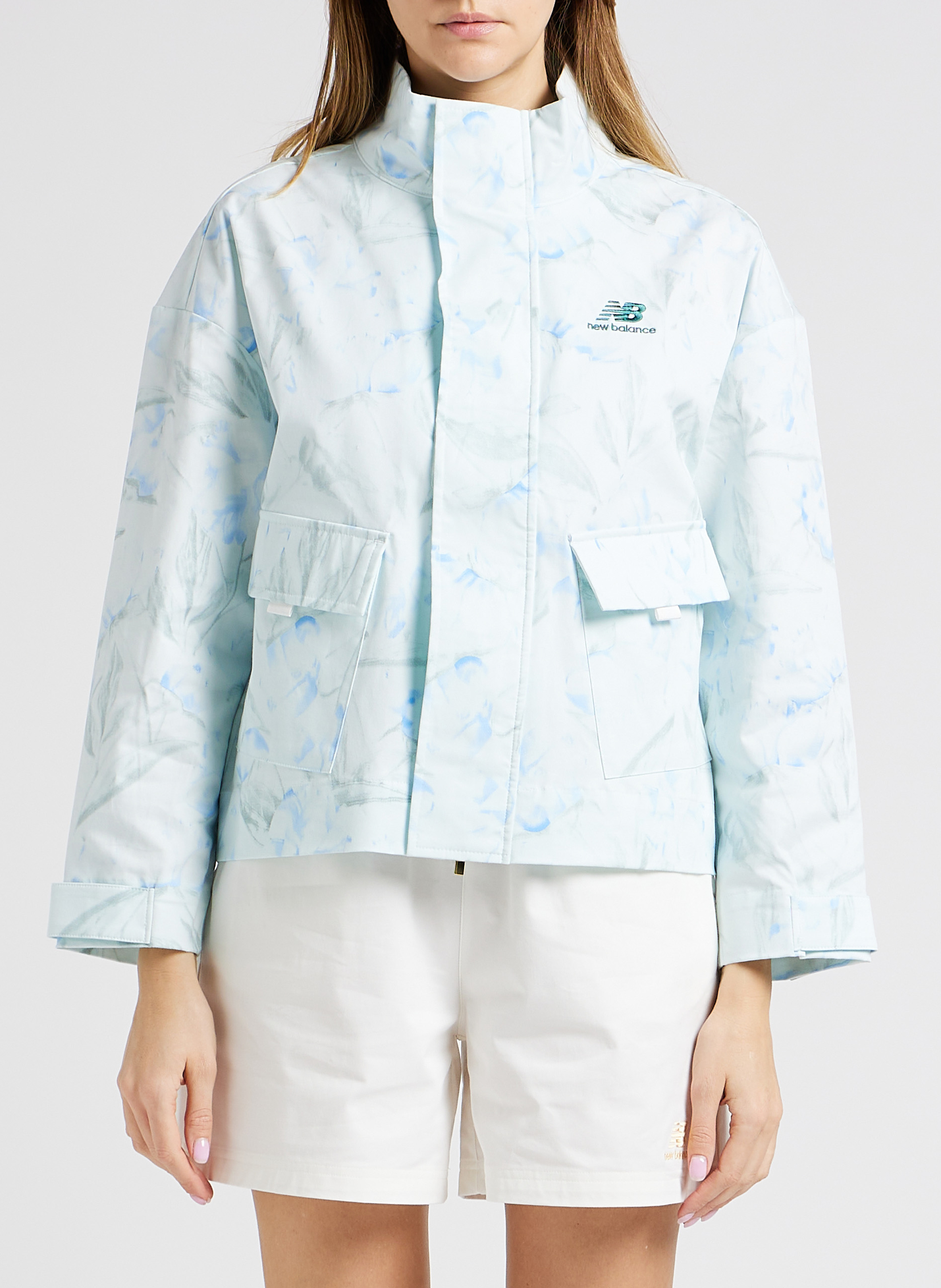 Weite Jacke mit Stehkragen NEW BALANCE Weiss