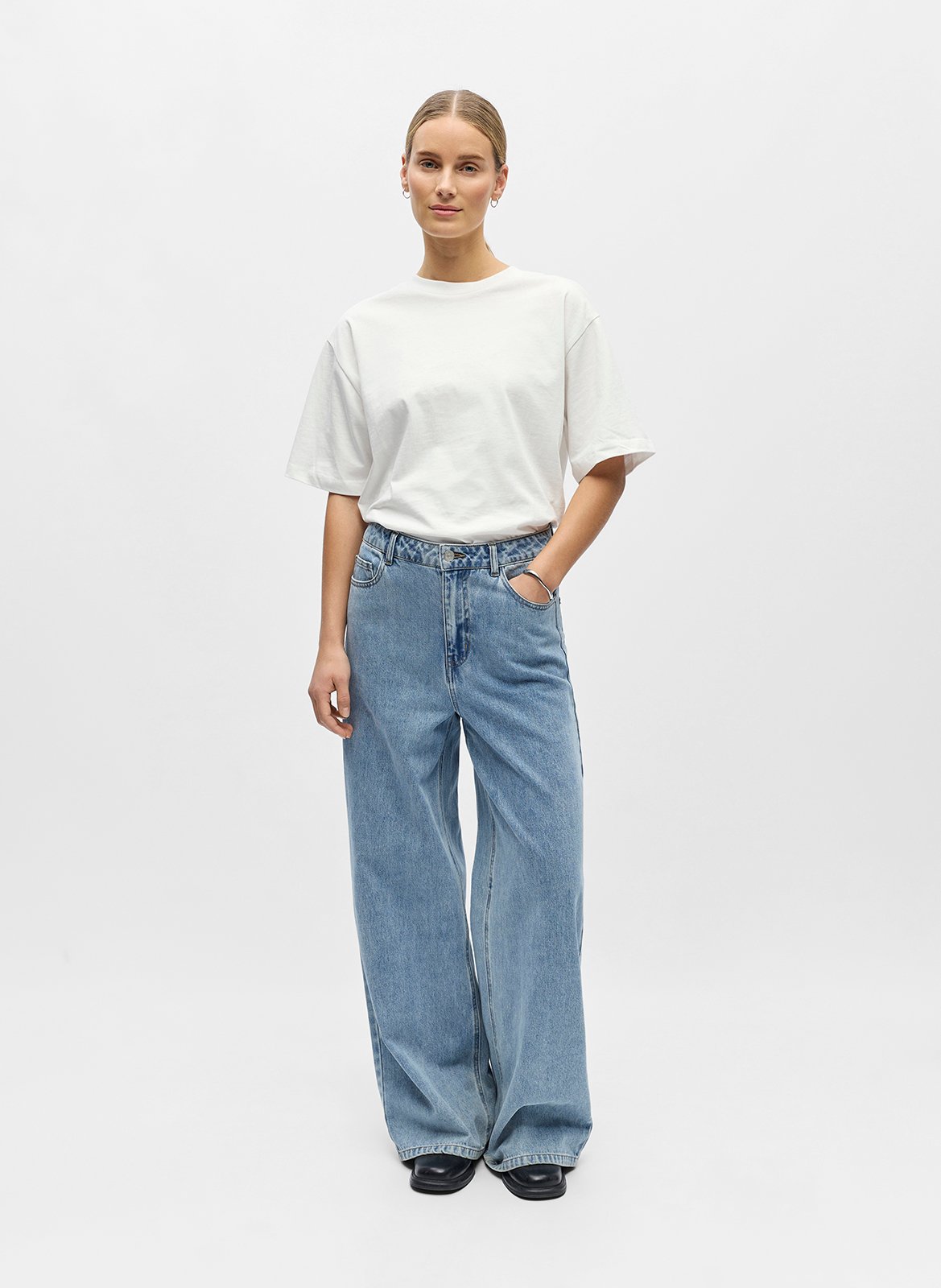 Jean large en coton et coton recyclé OBJECT Bleu