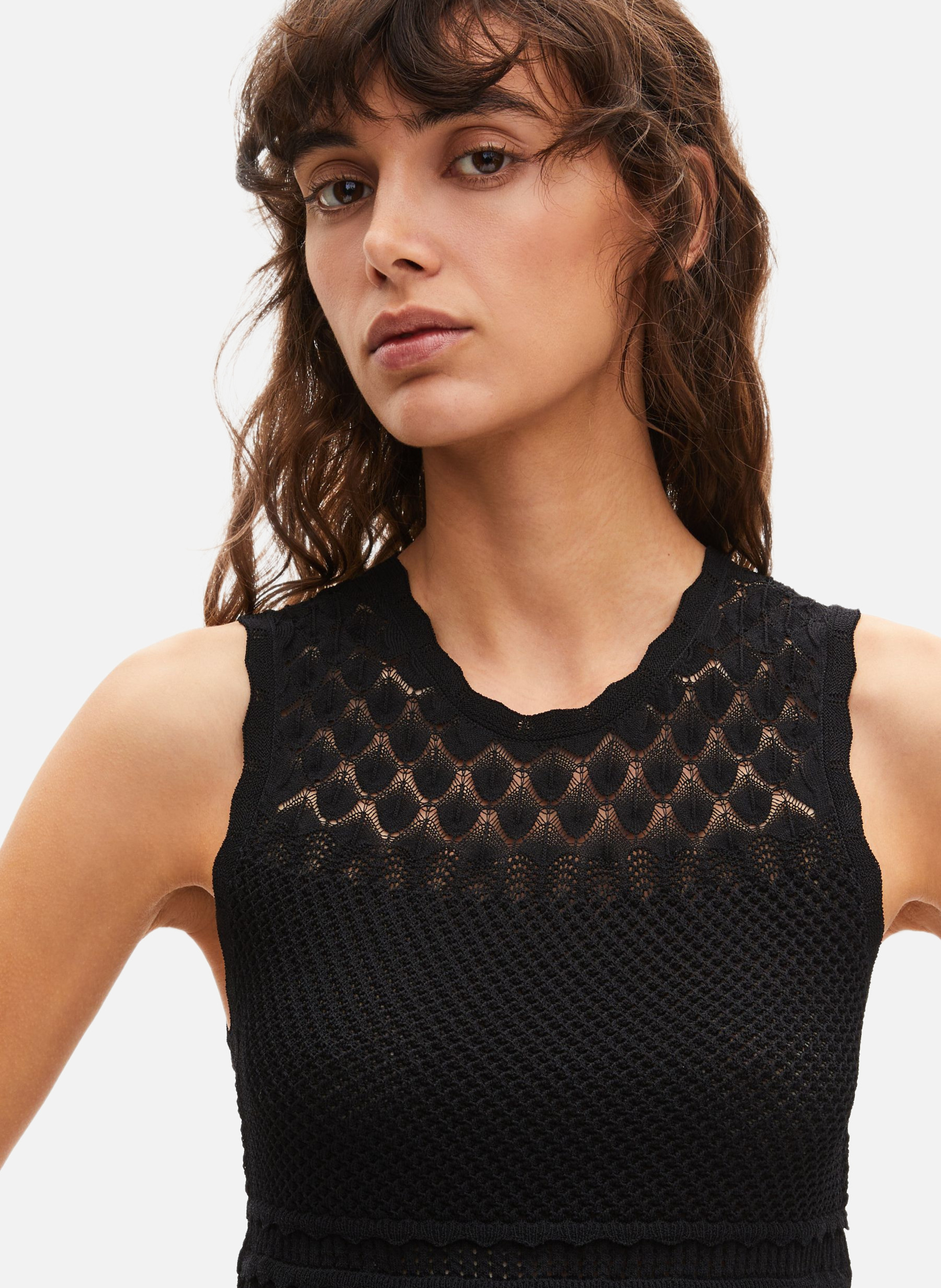Openwork knit top THE KOOPLES Black