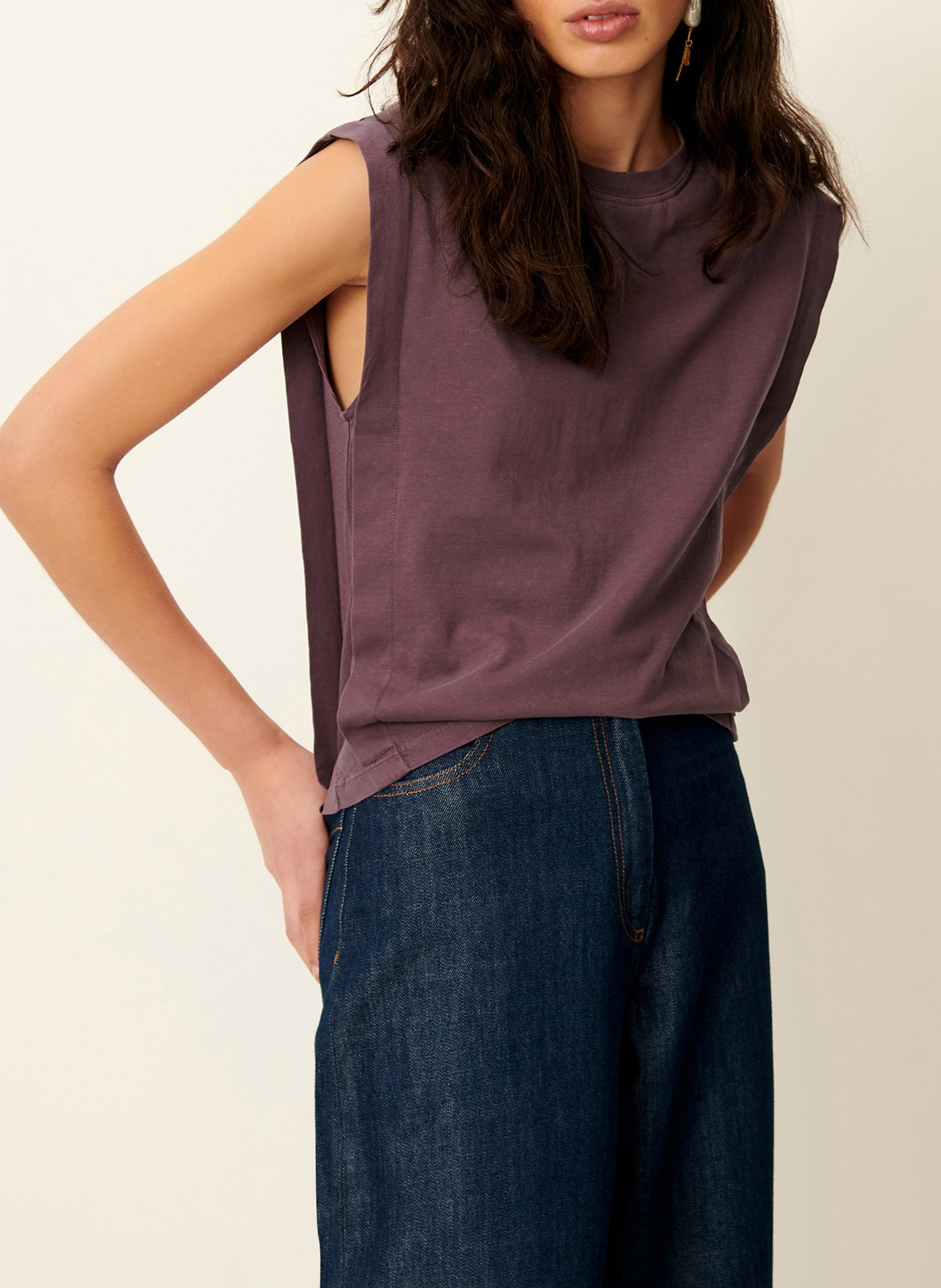 Baumwoll-T-Shirt mit Rundhalsausschnitt SESSUN