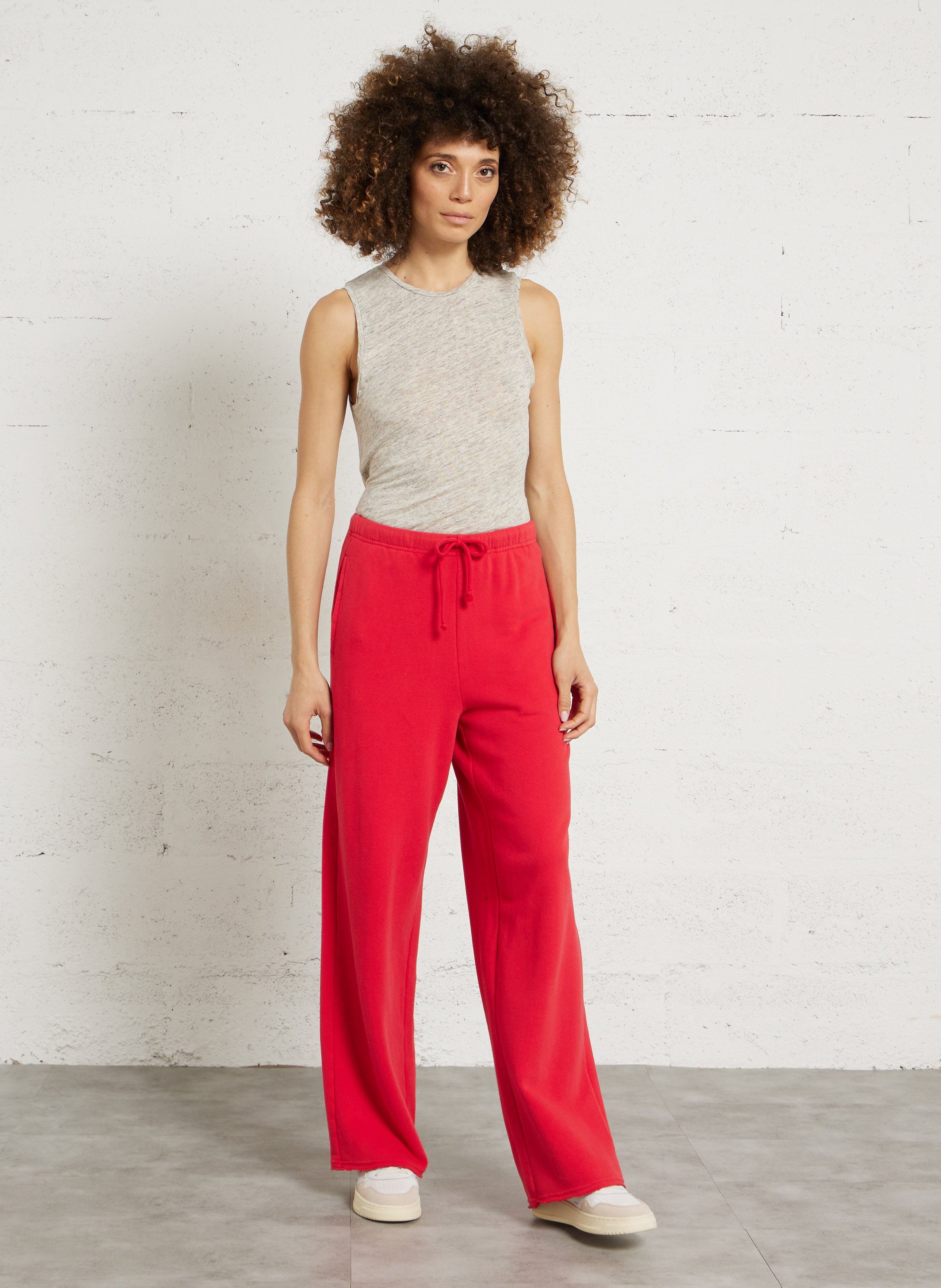 Round neck linen tank top HOD PARIS Grey