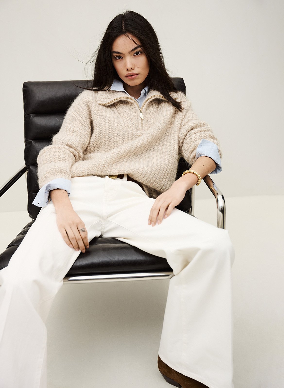 Gekleurde straight-fit jeans met 5 zakken BA&SH Beige