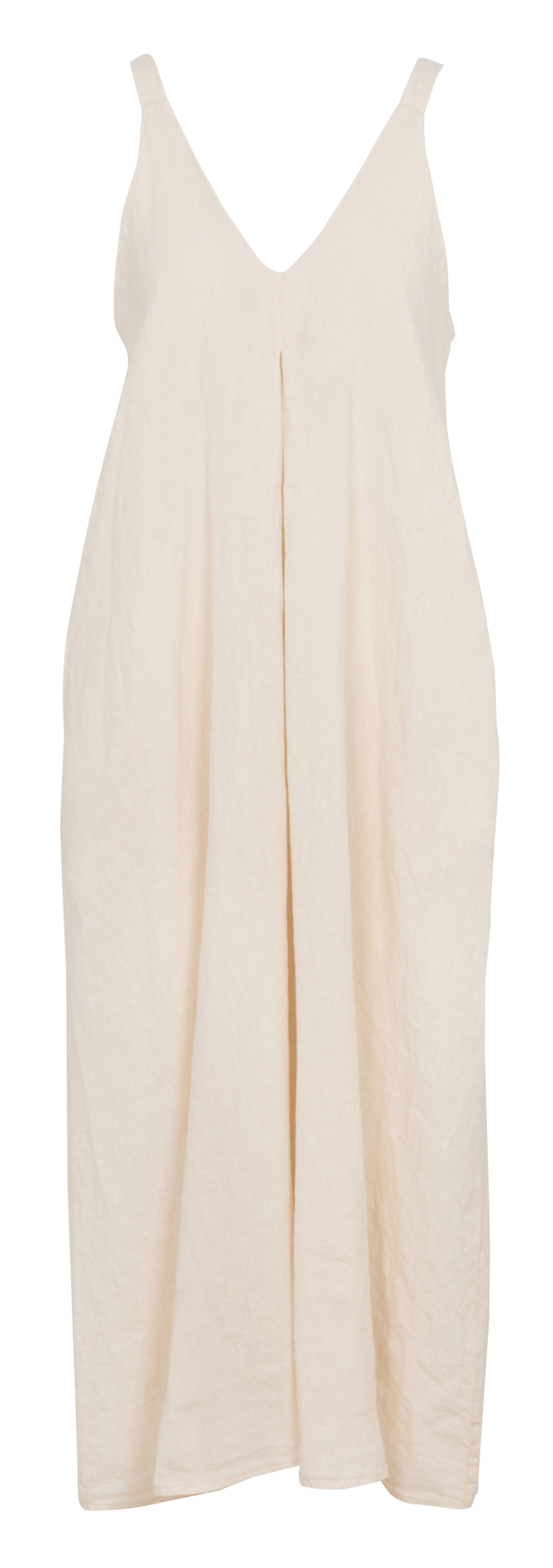 Robe longue col V en lin HUMILITY Beige