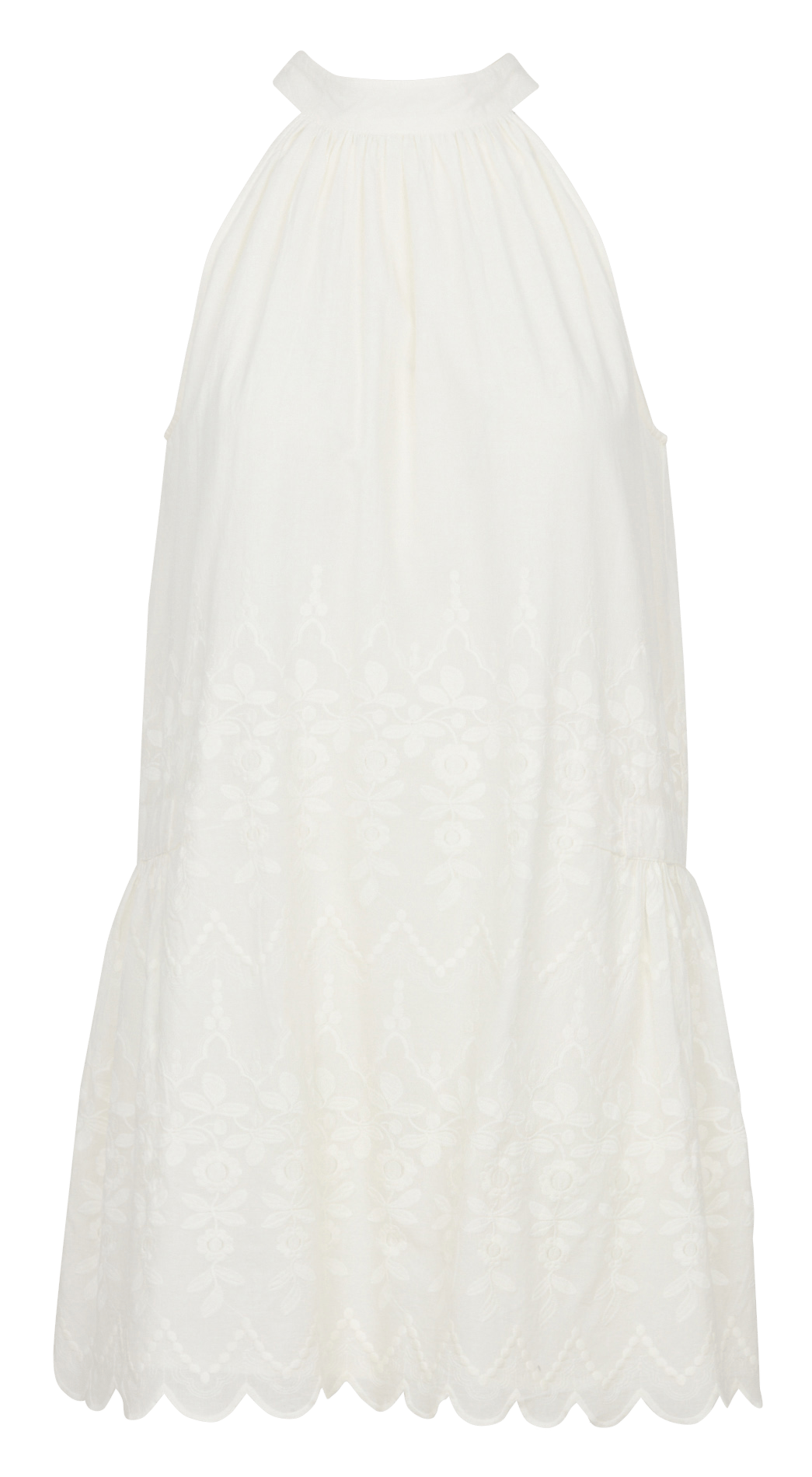 Robe courte brodée à nouer au cou PETITE MENDIGOTE Beige