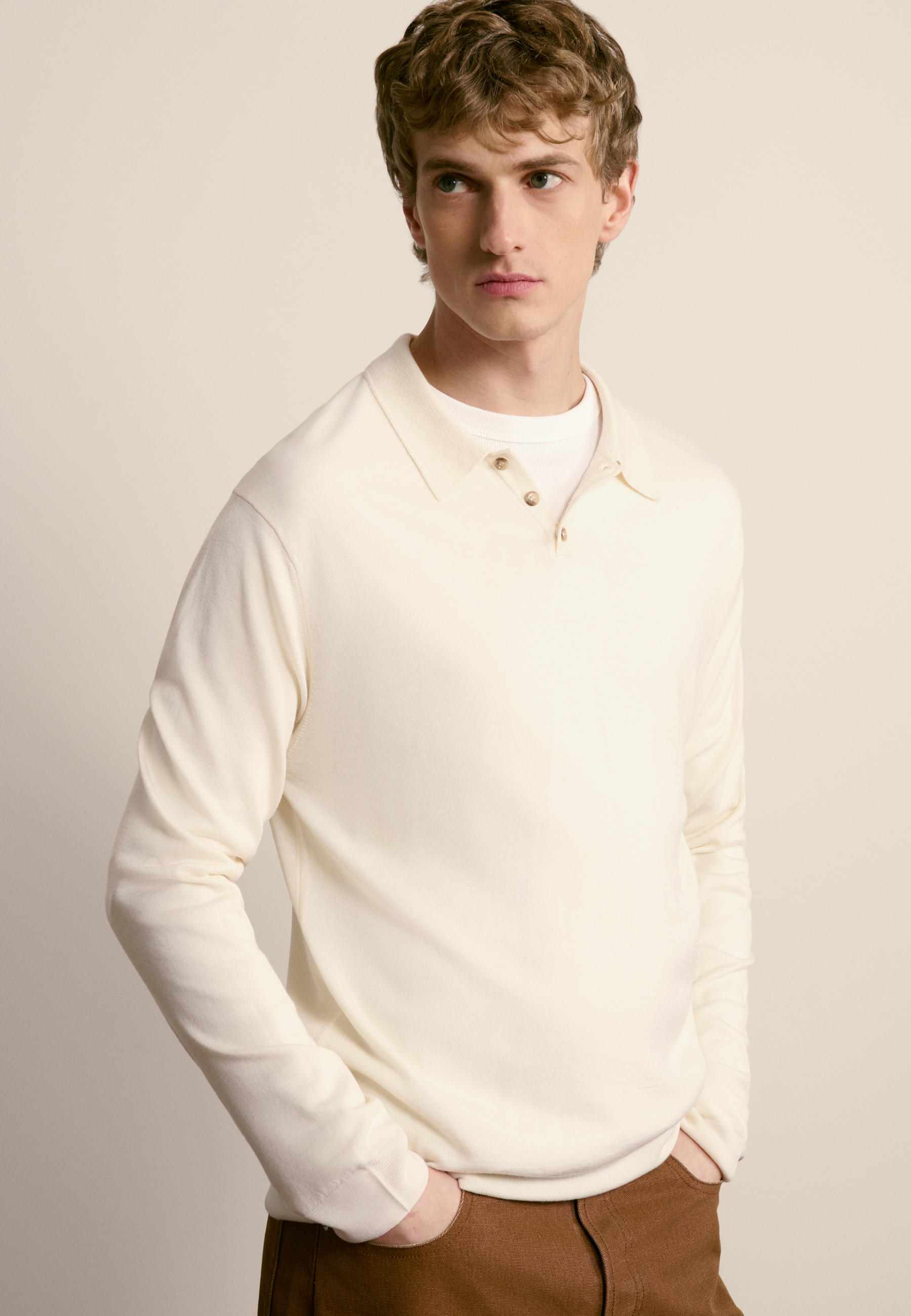 Wool and silk polo neck sweater MAISON MONTAGUT