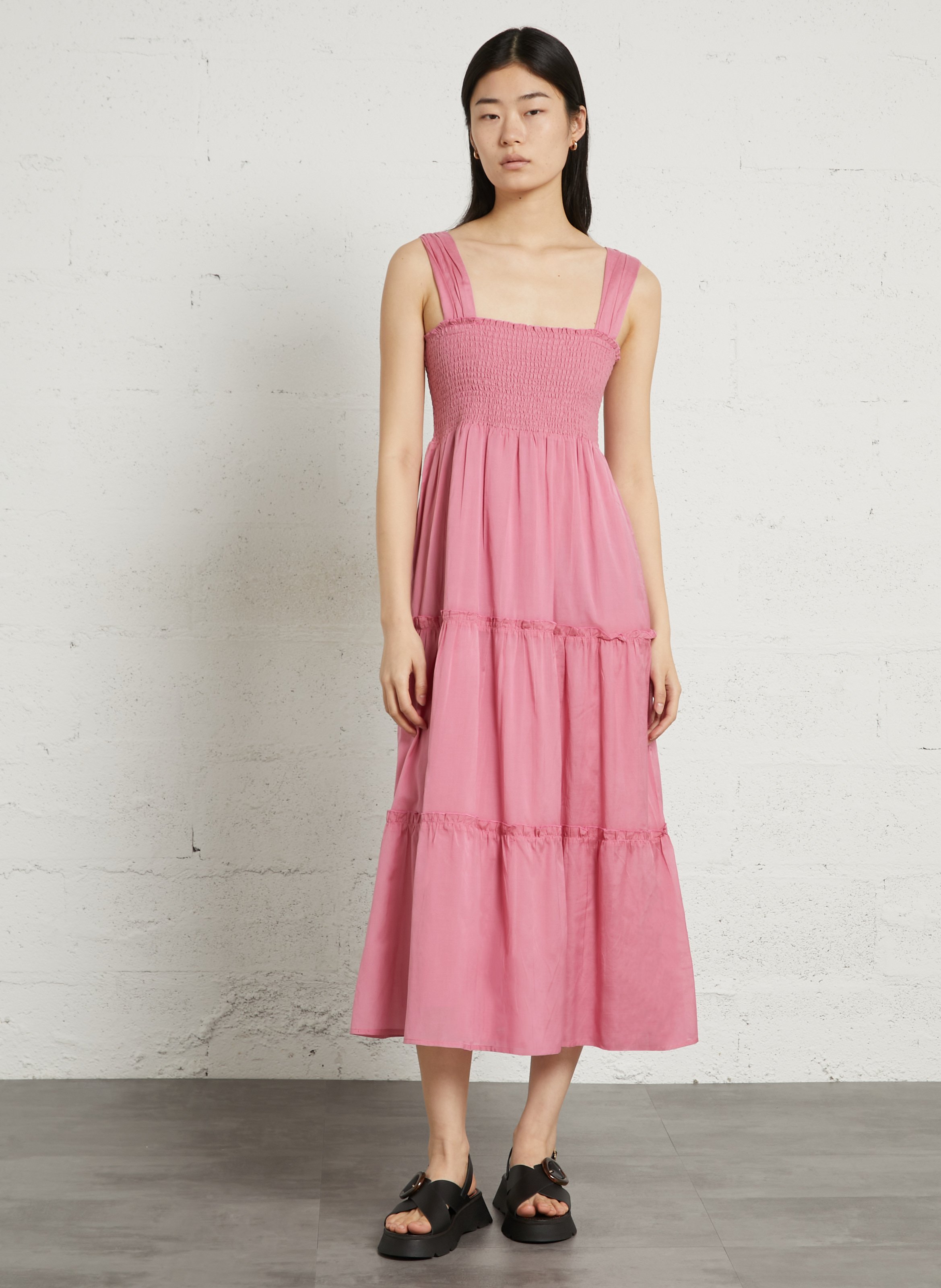 Robe longue à volant PETITE MENDIGOTE Rose