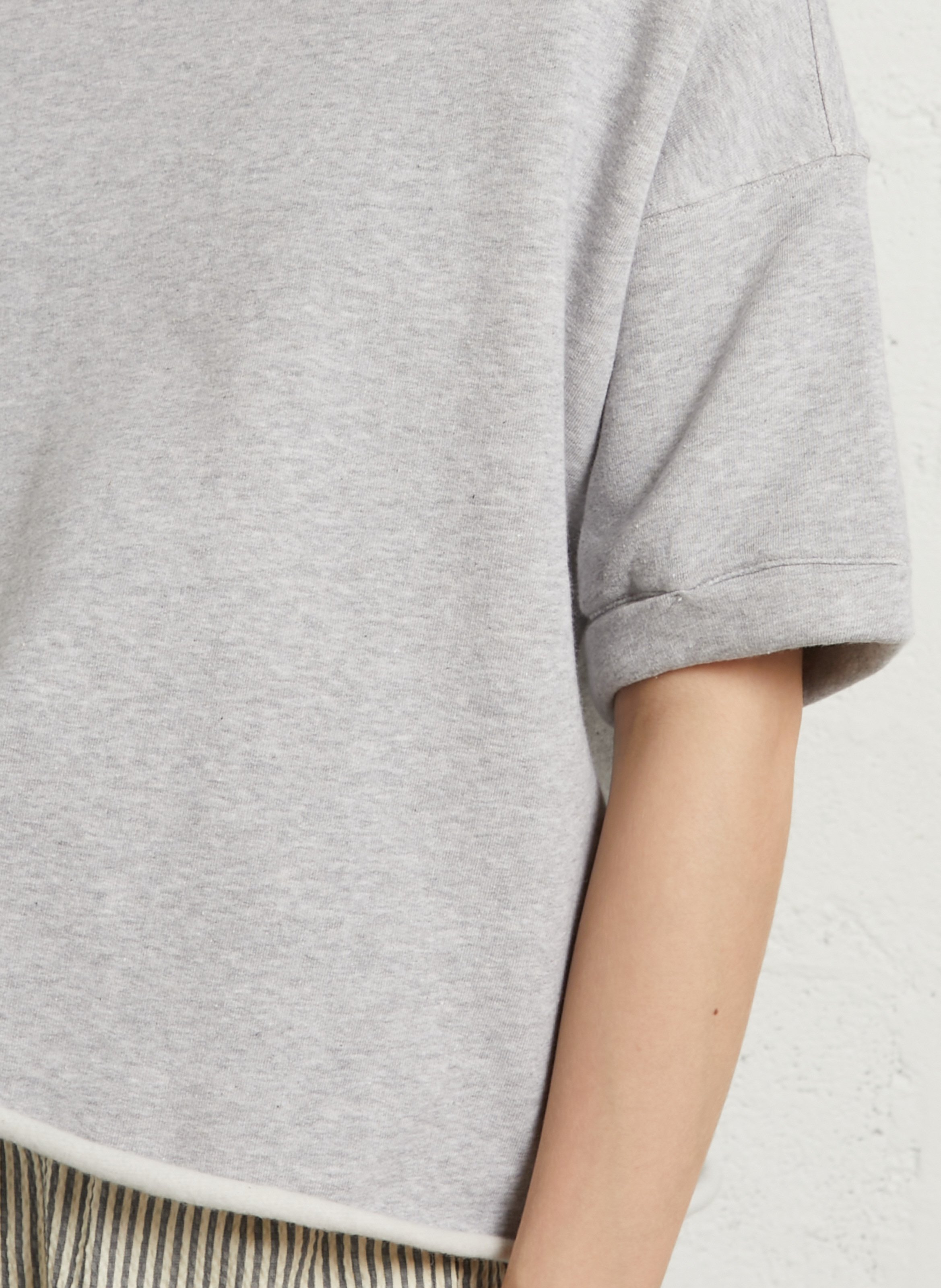 Oversized cotton-blend sweatshirt with round neck HOD PARIS Grey