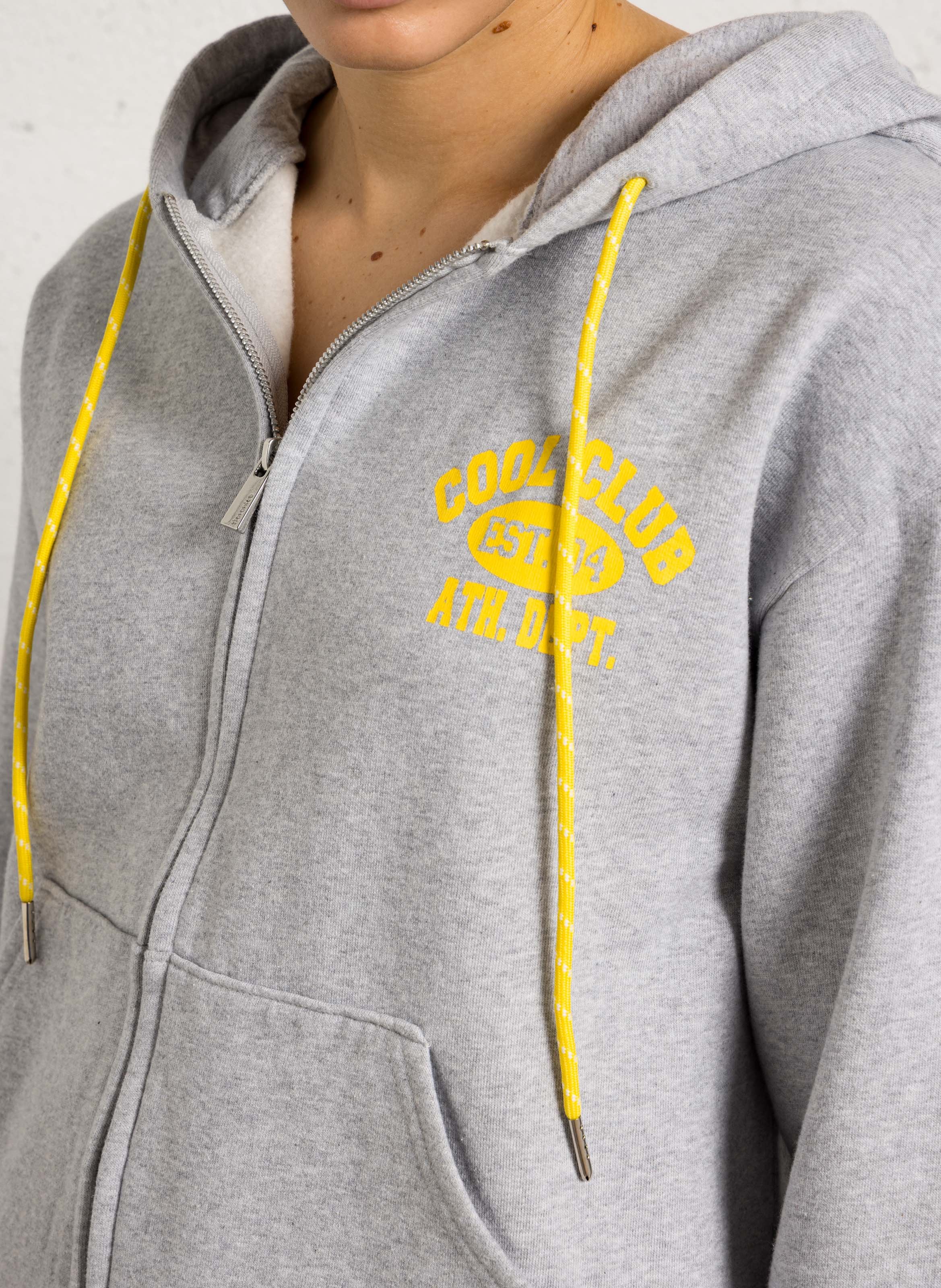 Sweat col zippé en coton BERENICE Gris