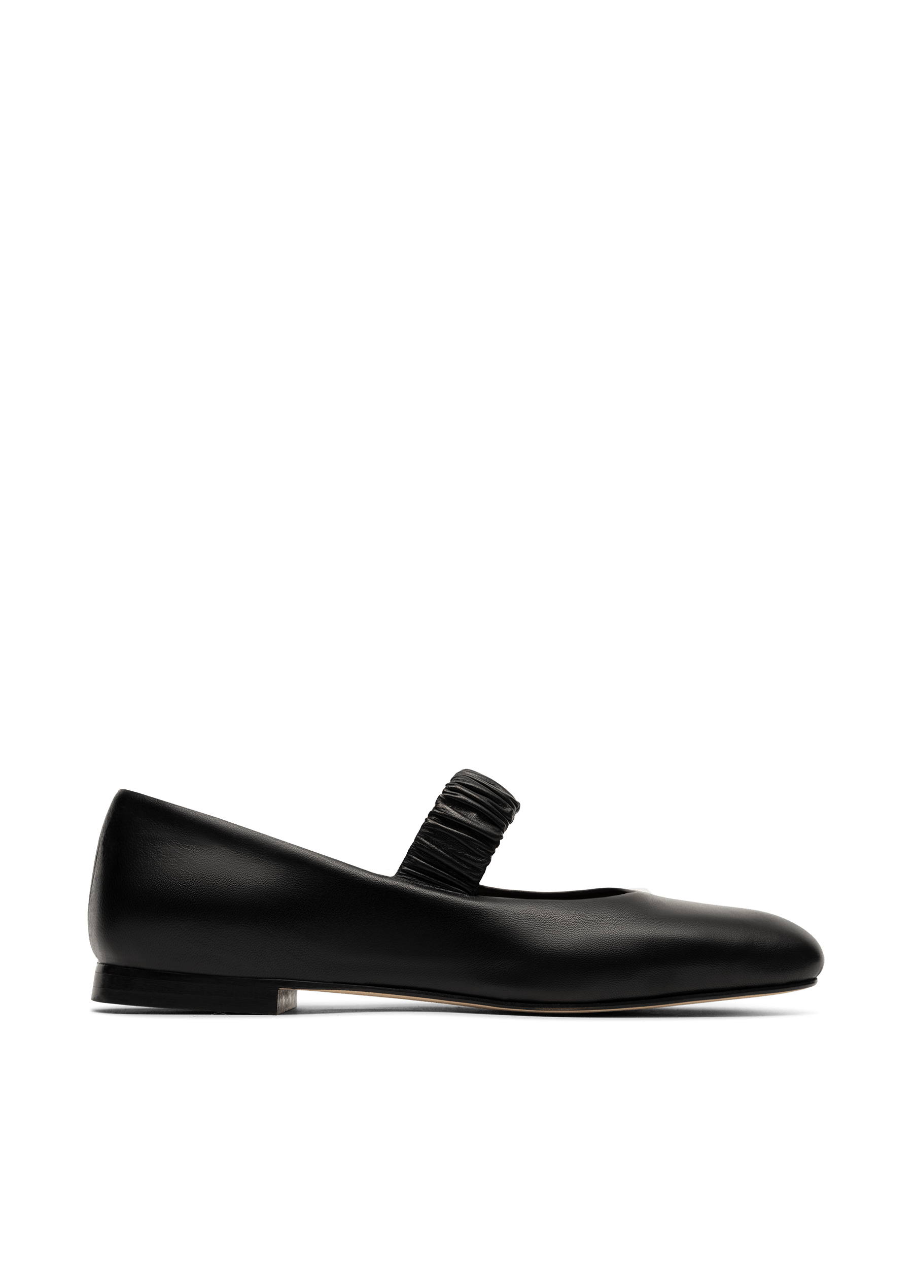 Black nappa leather ballerina flats PARALLELE PARIS Black
