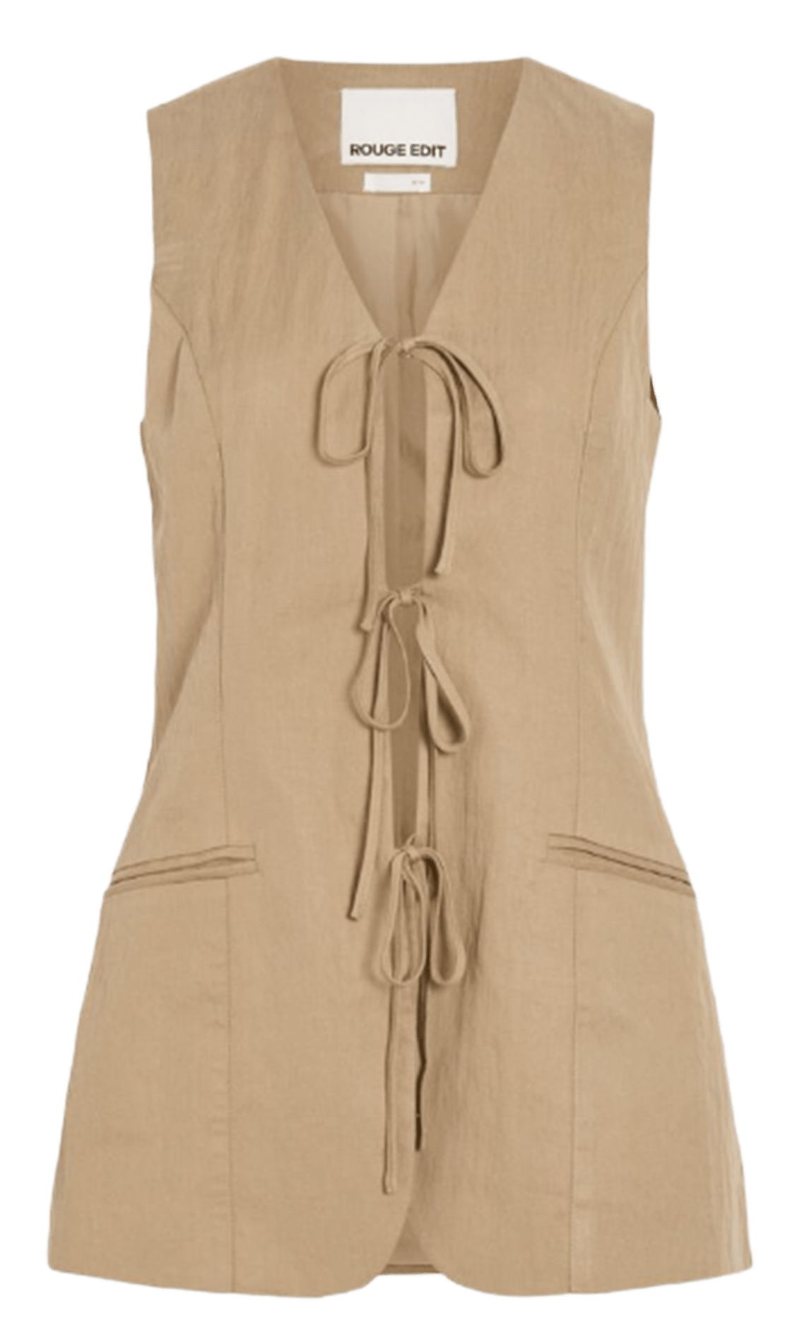 Top cintré col v ROUGE EDIT Marron