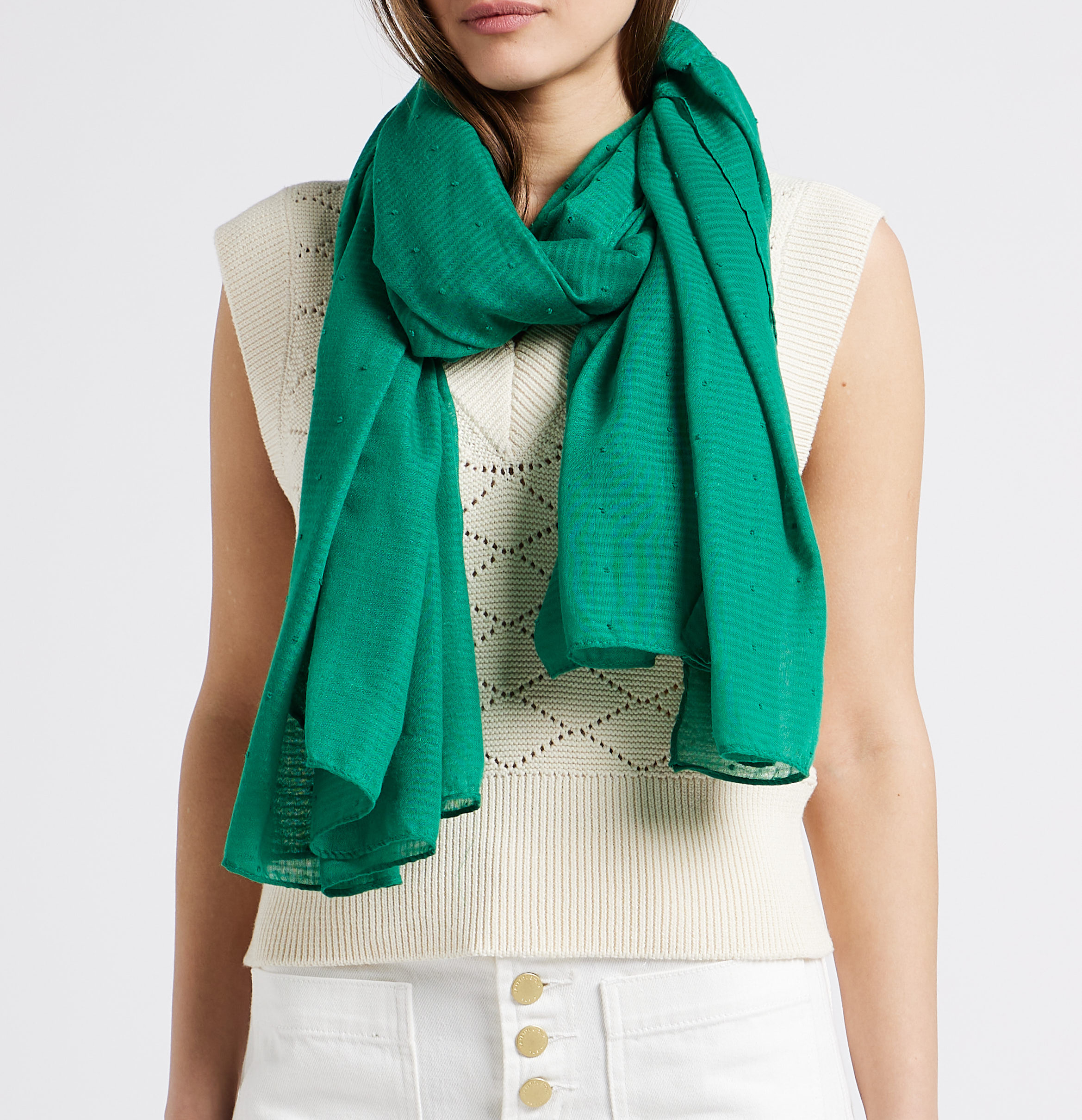 Recycled fibre scarf PIECES Green