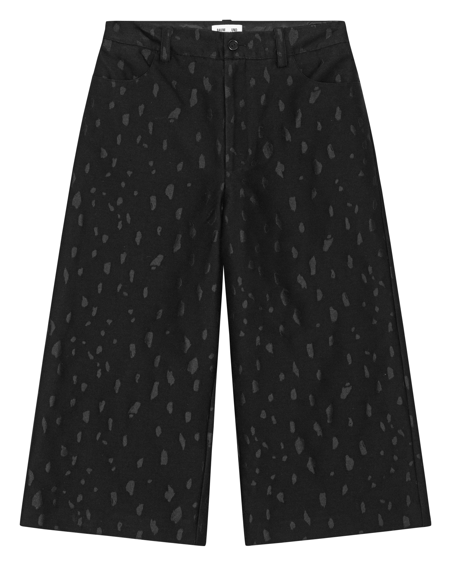 Wide 3/4-length jacquard trousers BAUM UND PFERDGARTEN Black