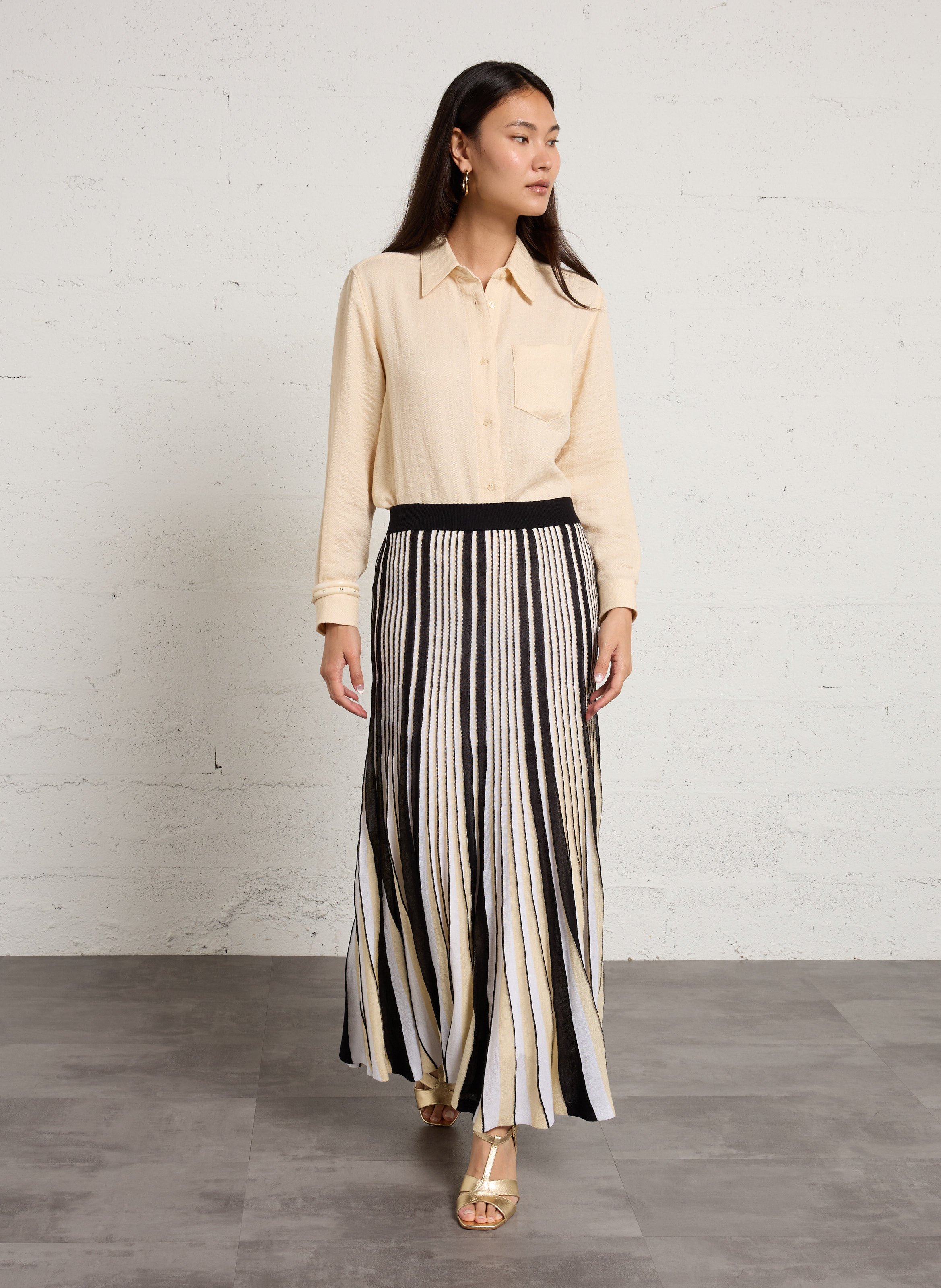 Long pleated skirt MAISON 123 Black