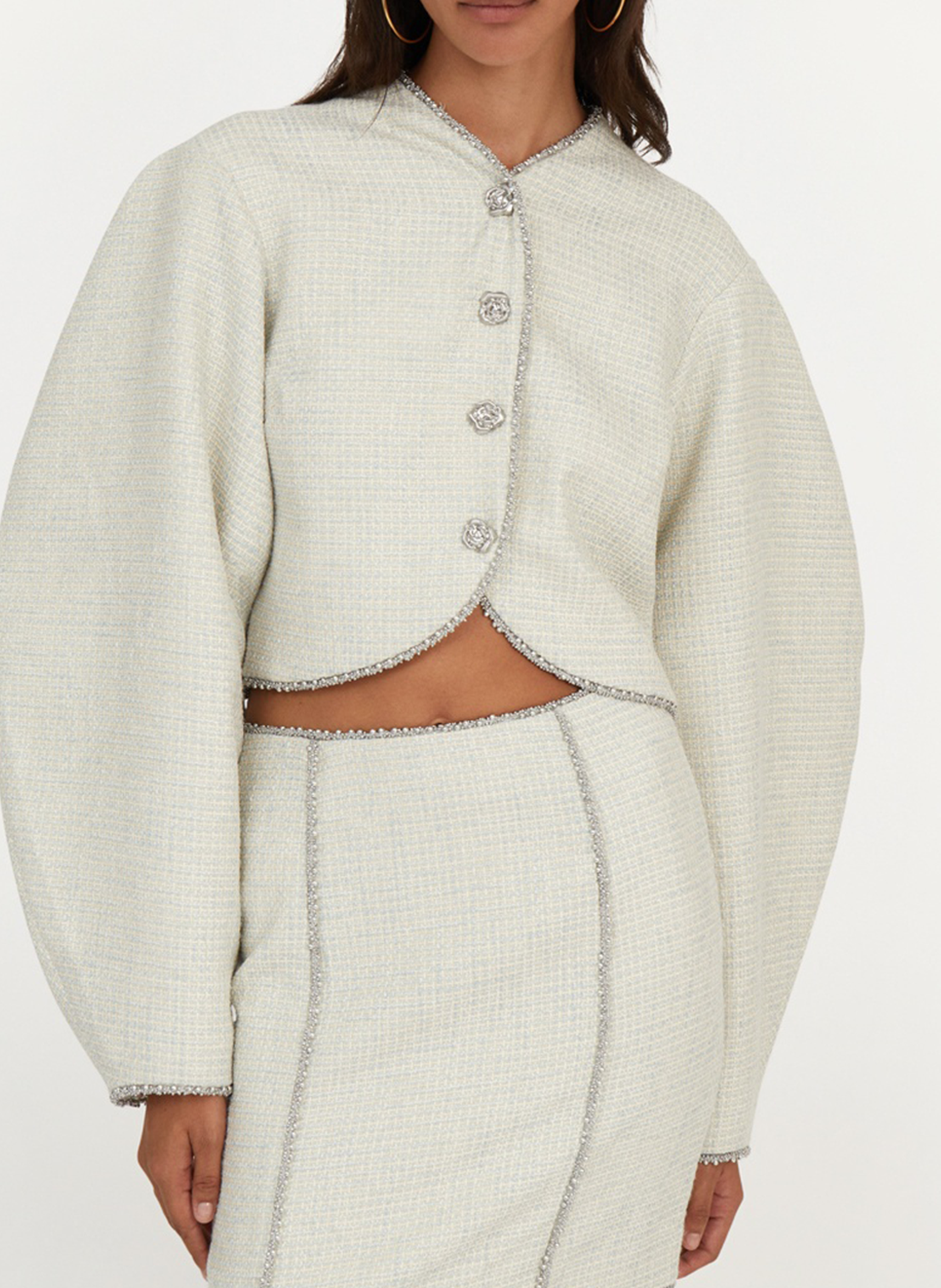 Straight tweed jacket ROTATE Black
