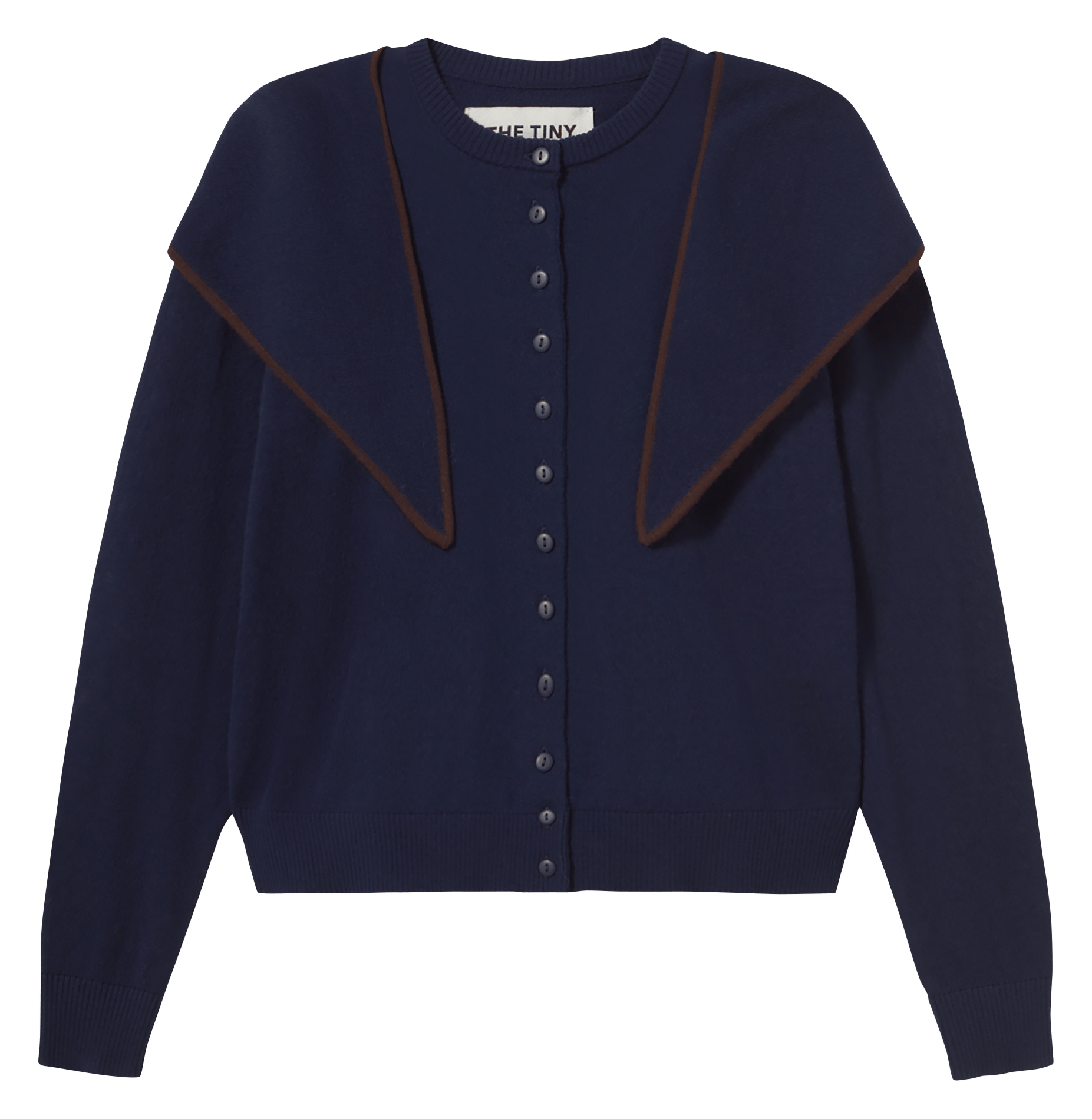 Gilet col rond en laine THE TINY BIG SISTER Bleu