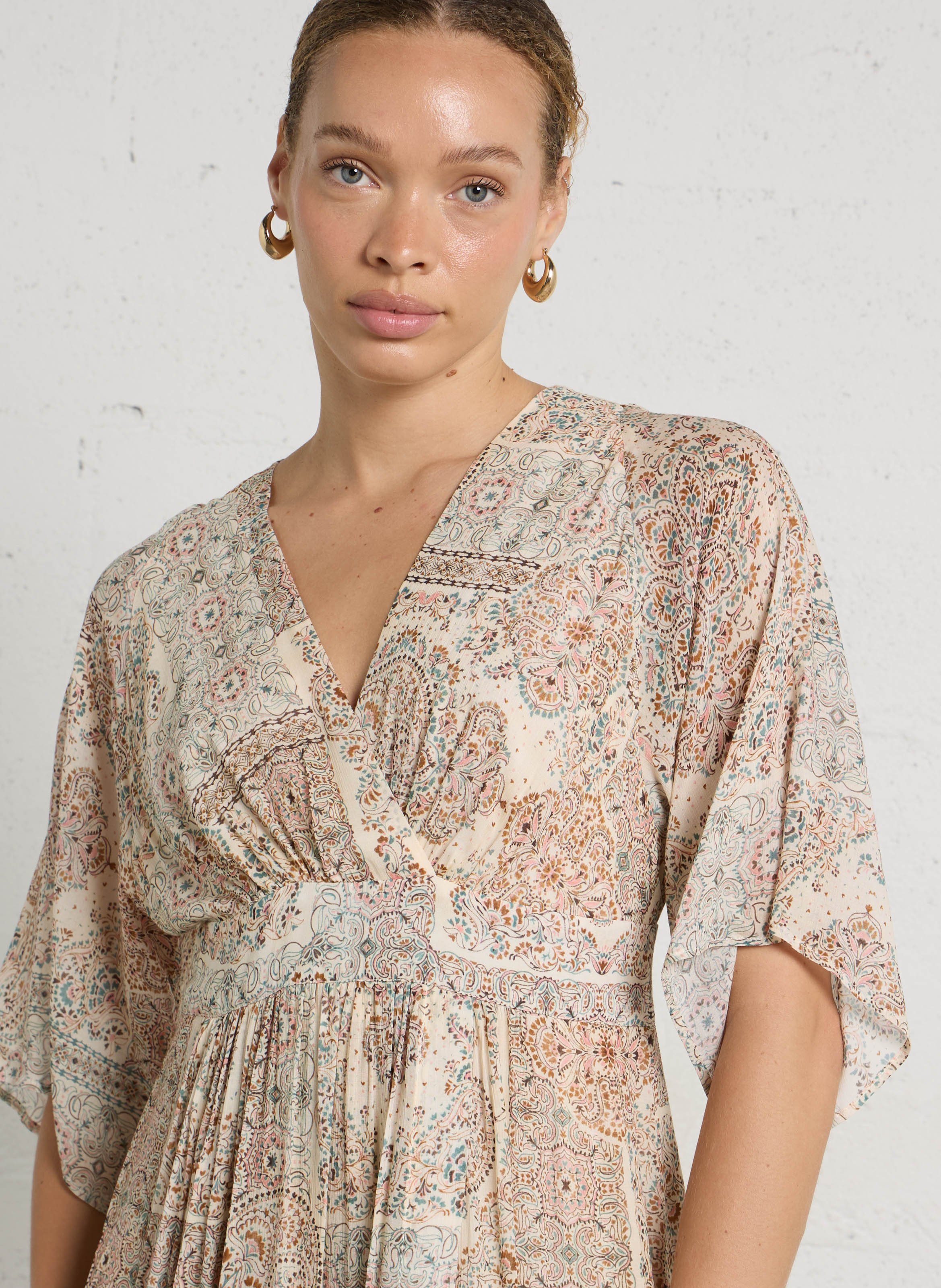 Vestido largo con estampado MAISON 123 Azul