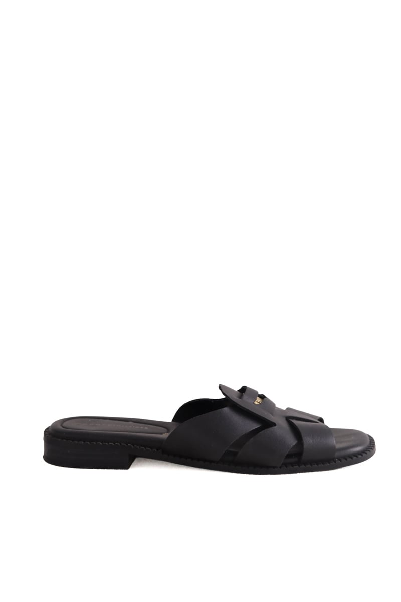 Faux leather sandals TOMMY HILFIGER - SECONDE MAIN Black