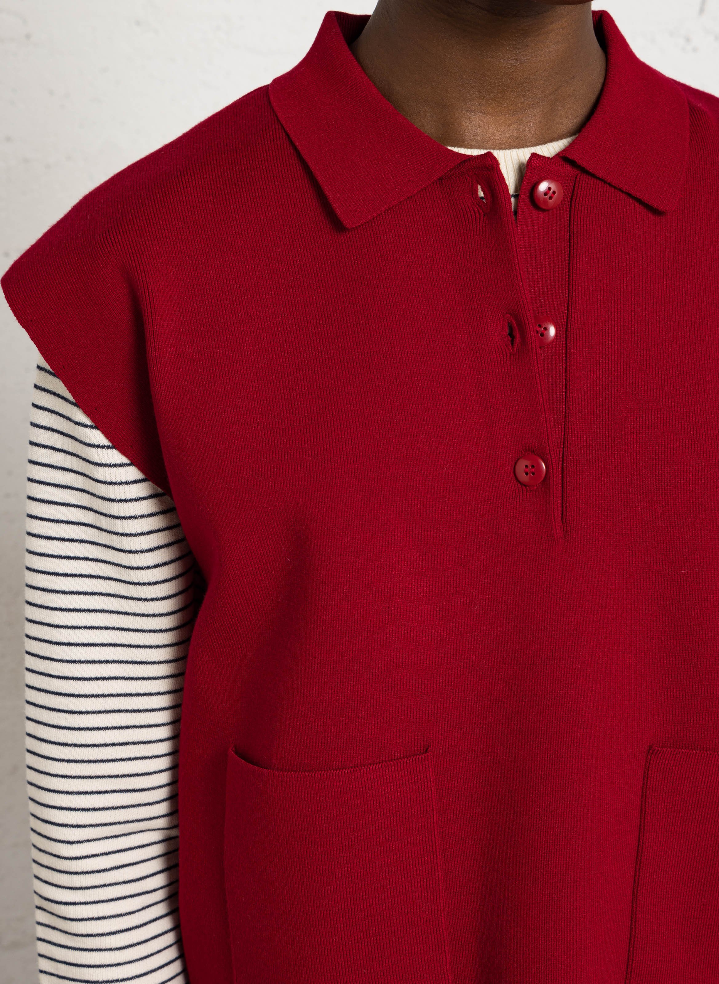 Pull sans manches uni MAISON 123 Rouge