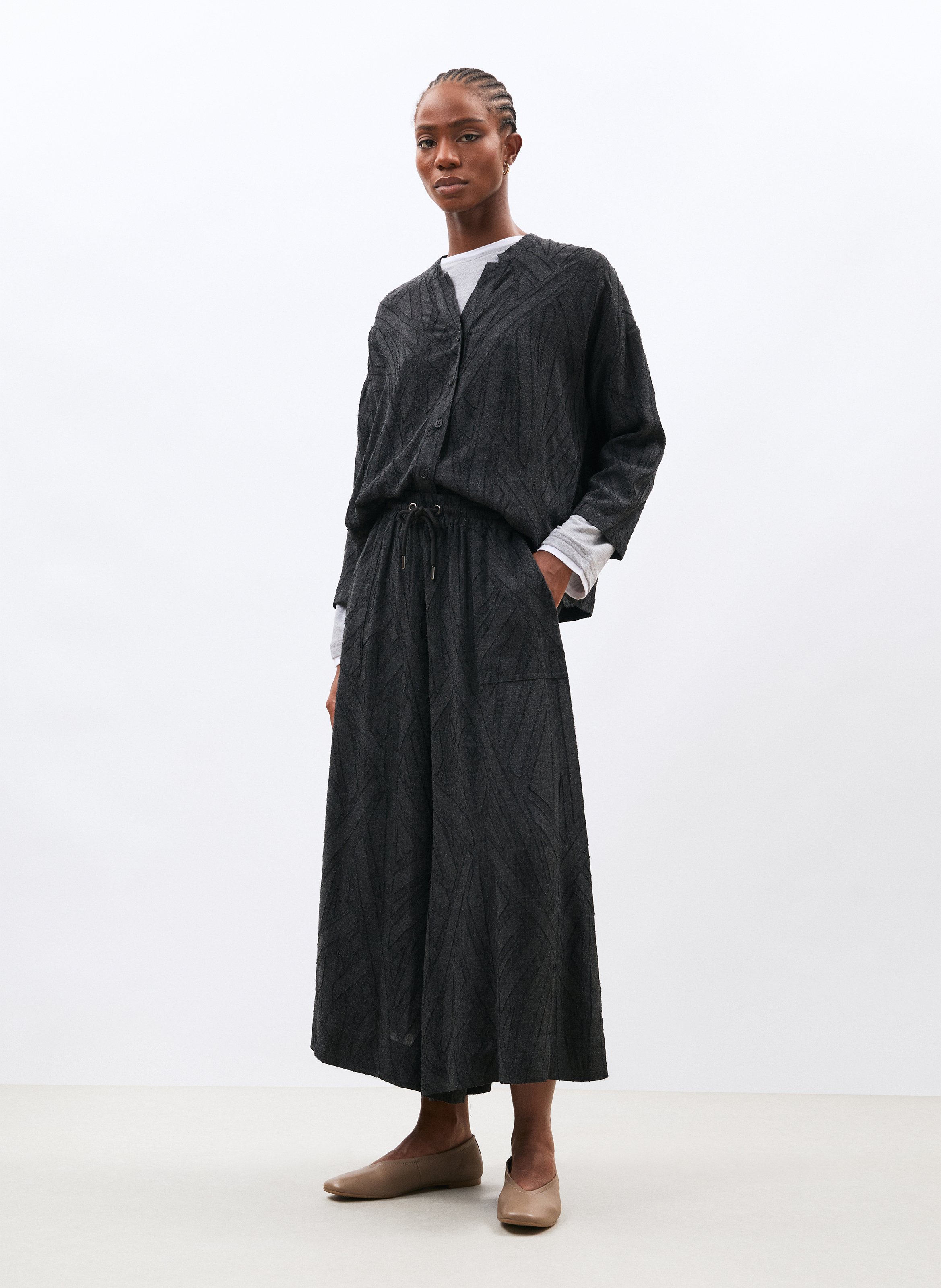 Wide-leg 7/8 pants HUMILITY Grey