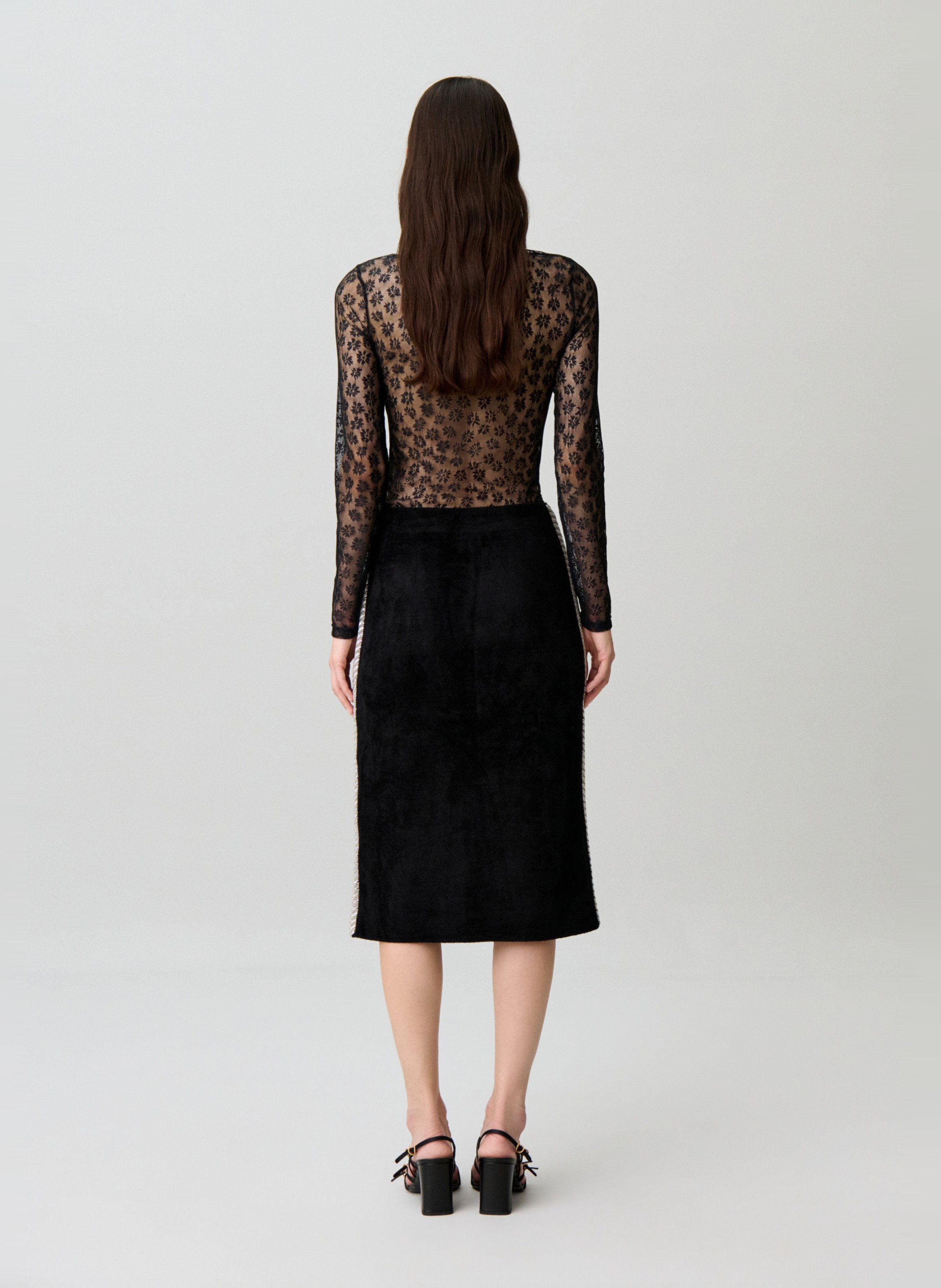 Straight-cut midi skirt CLAUDIE PIERLOT Black