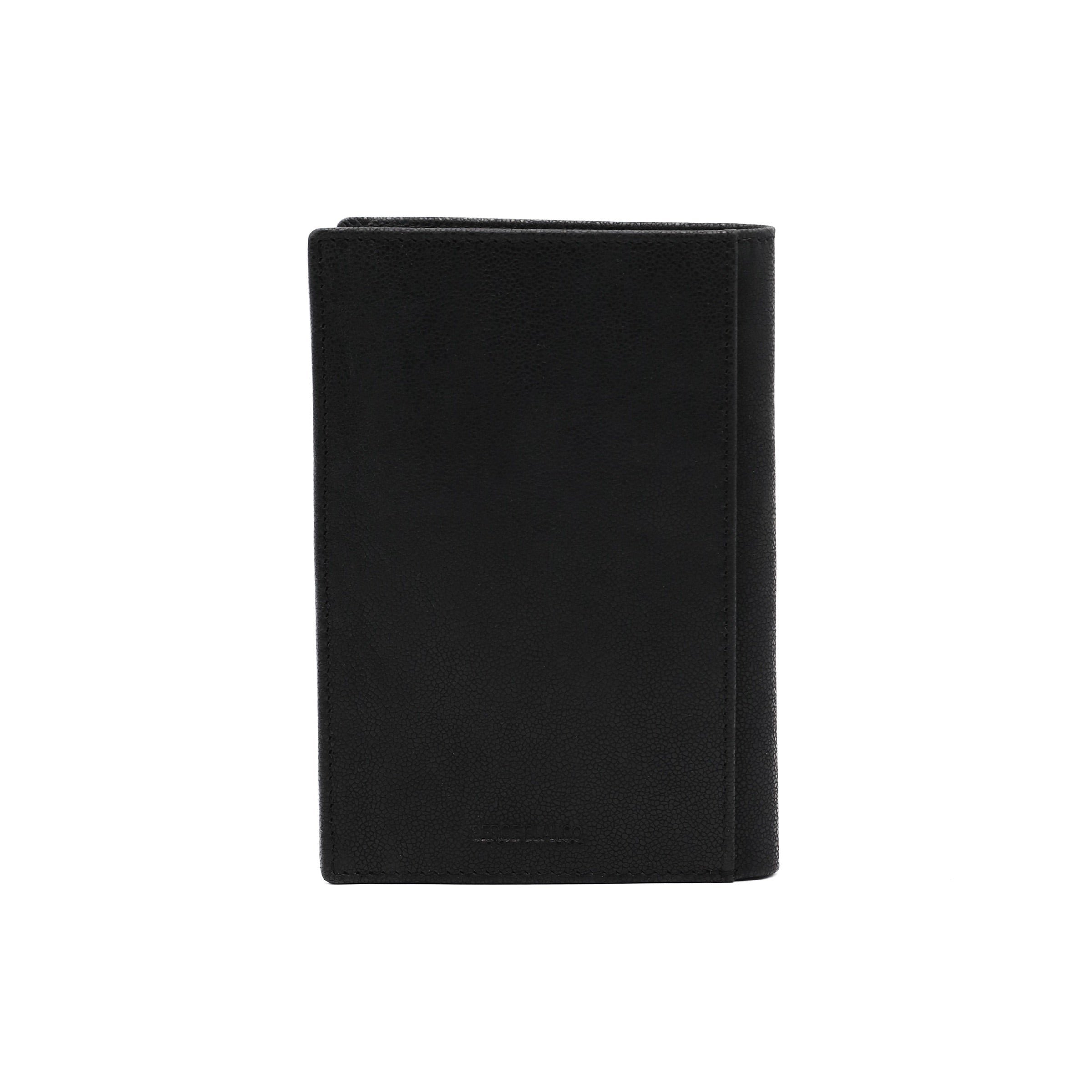 Vertical leather wallet SERGE BLANCO Black