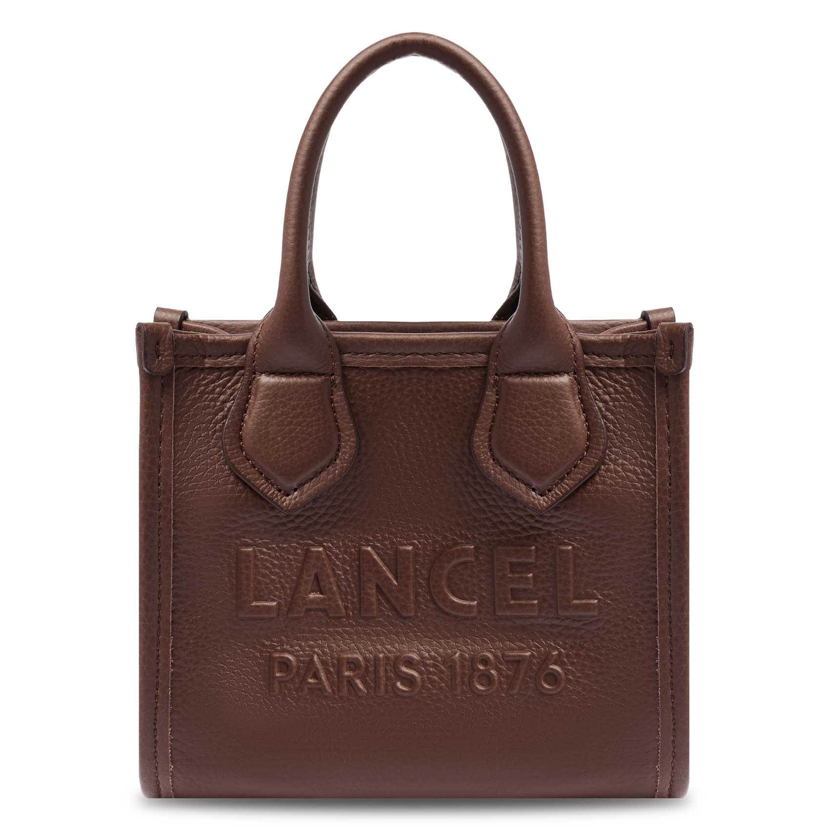 Leren clutch LANCEL Bruin
