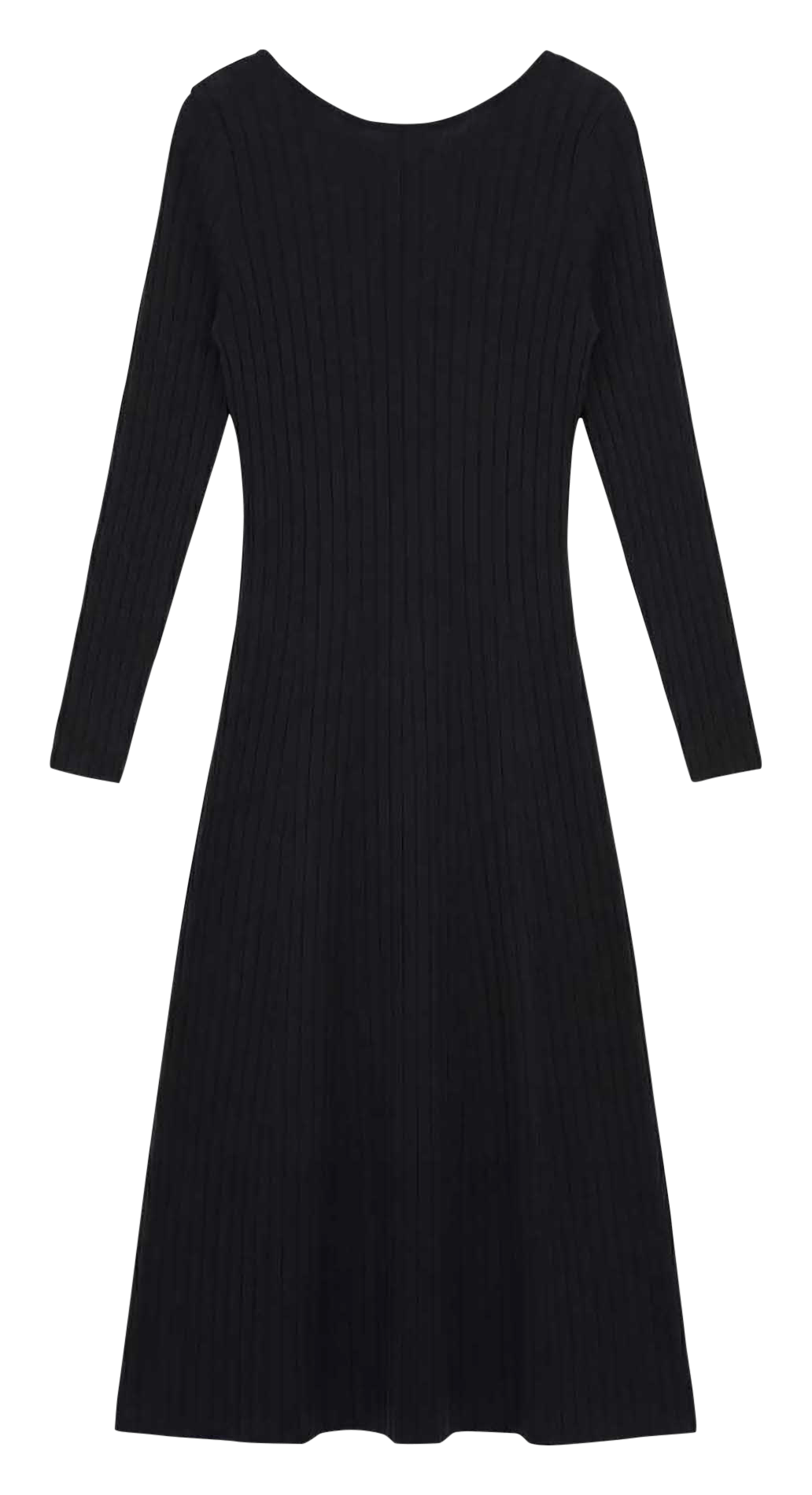 Lange jurk met open rug van effen tricot TARA JARMON Zwart