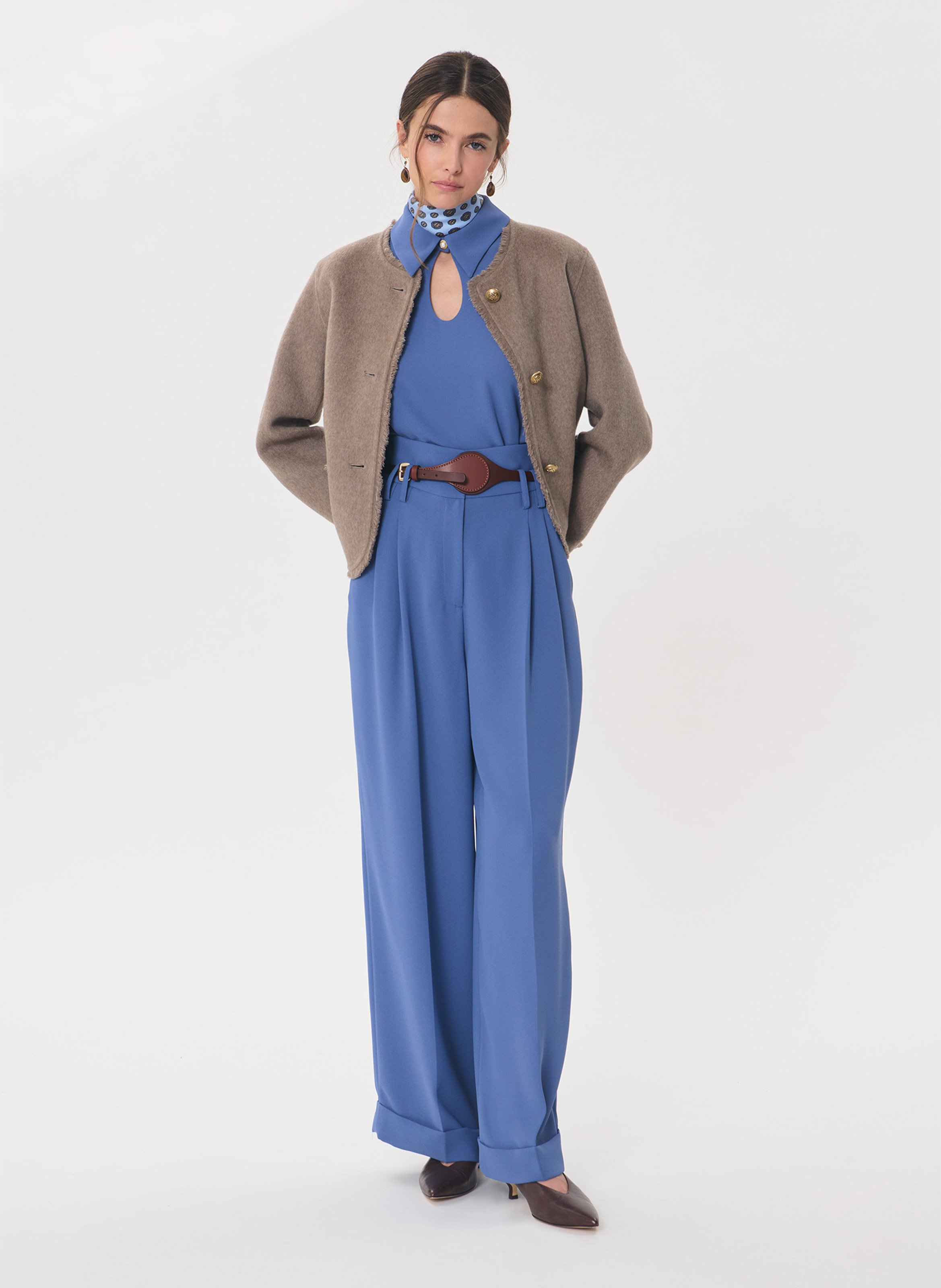 Wide flared trousers | Blue TARA JARMON Women