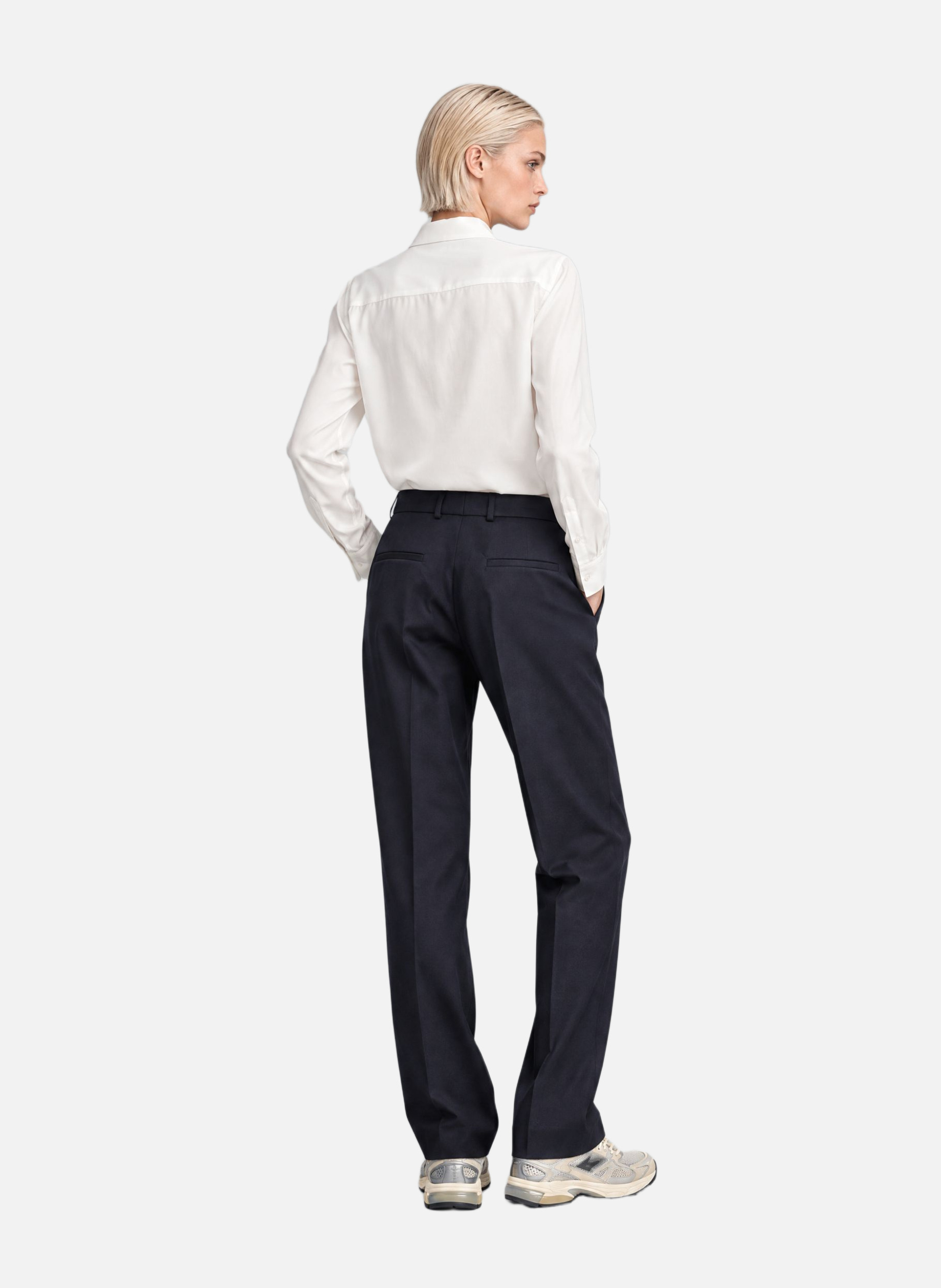 Straight wool tailored pants THE KOOPLES Blue
