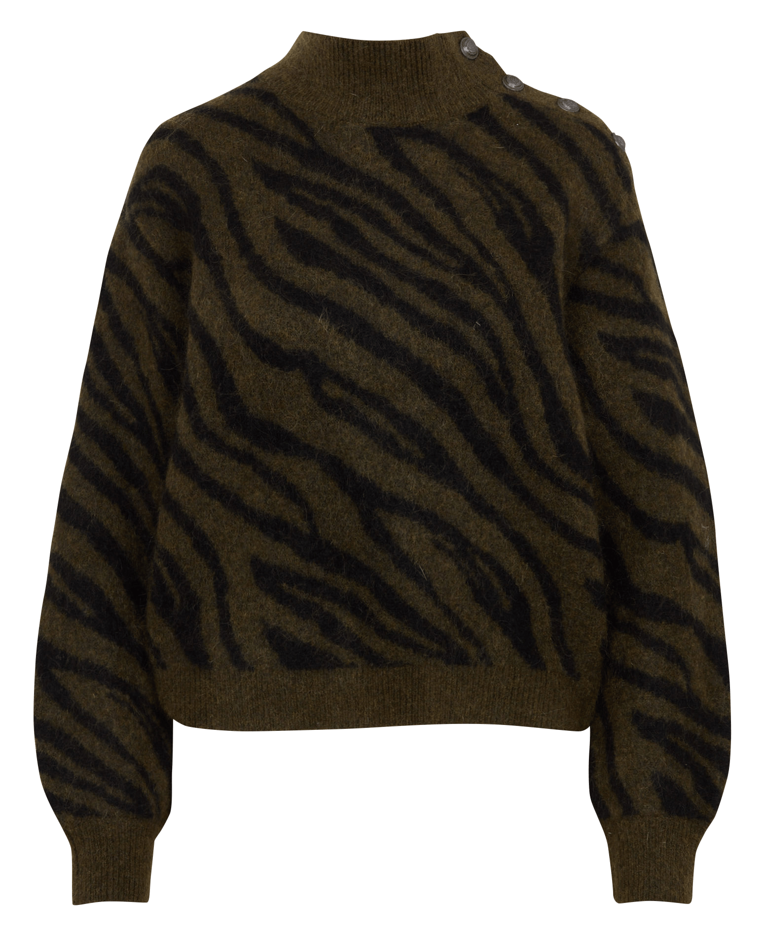 Gestreifter Pullover aus Wollmix IKKS Khaki