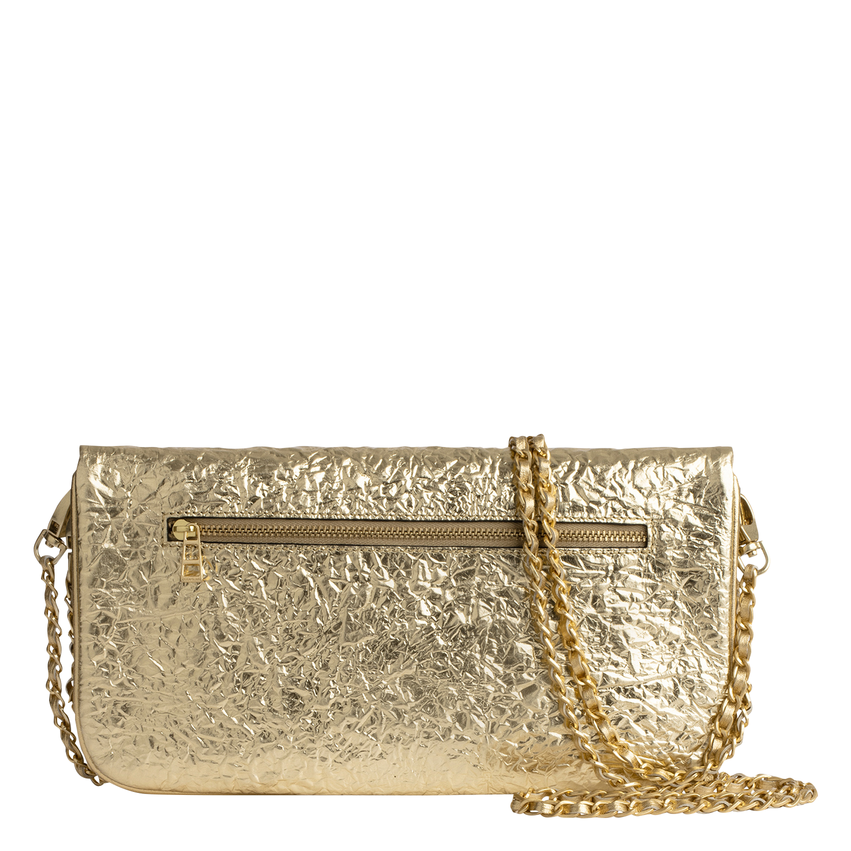 Metallic Leather Clutch Bag Gold Zadig&voltaire Women Place des