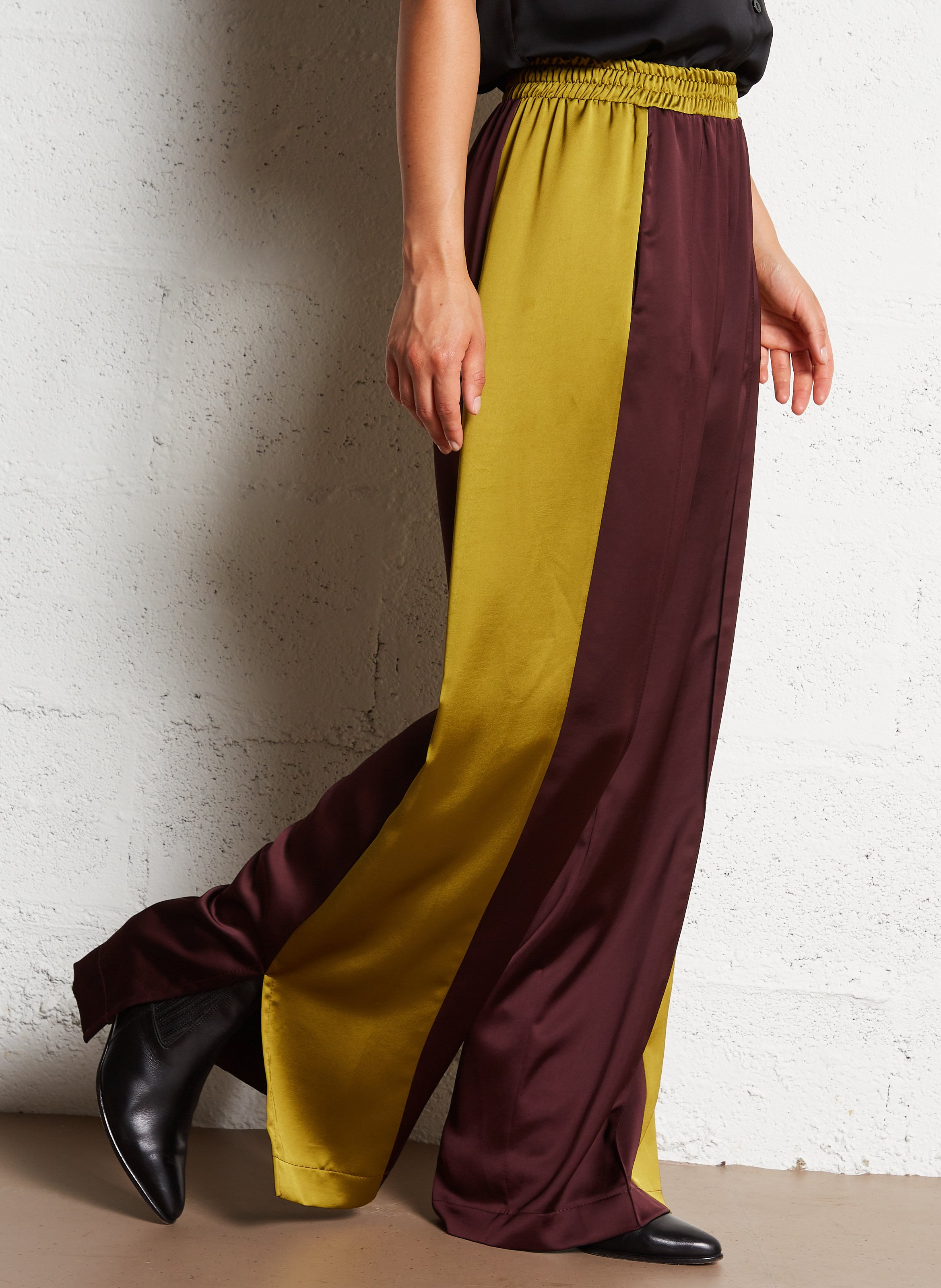 Wide-leg satin effect pants IMPERIAL Red