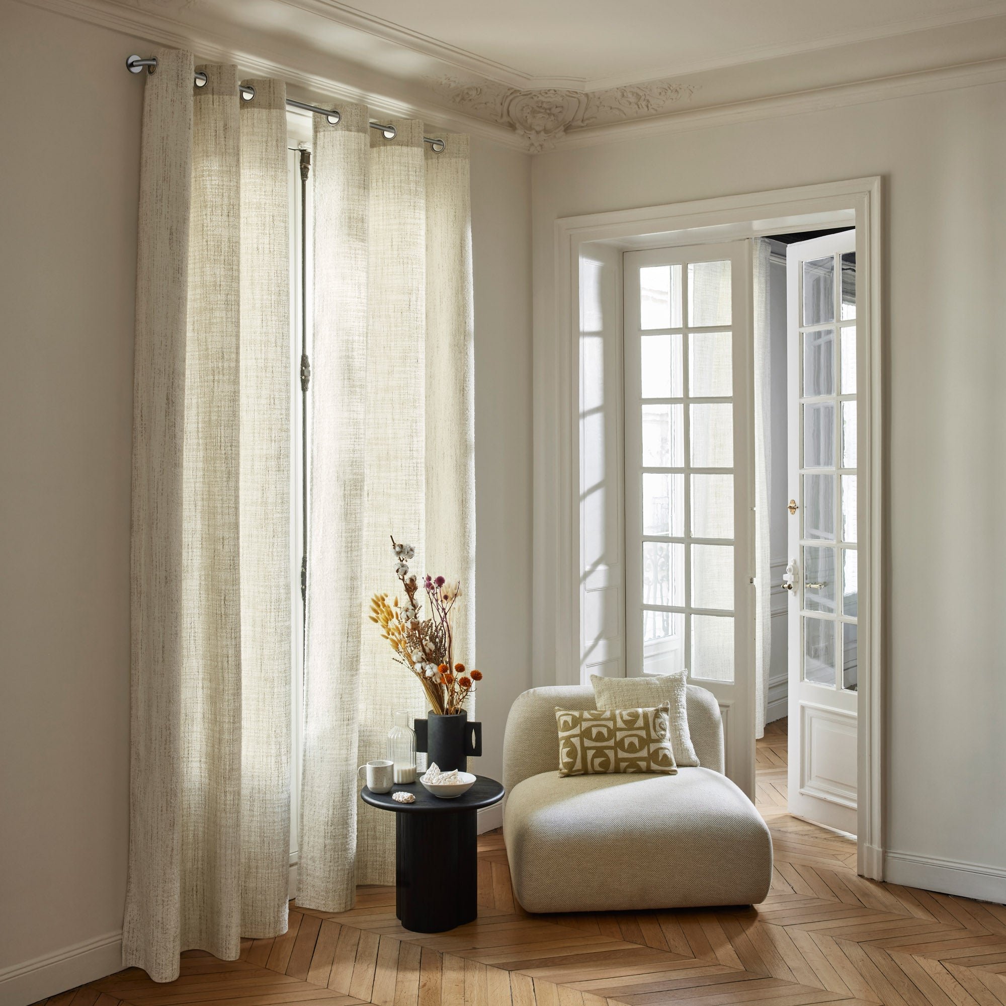 ABSTRACT - Curtain with eyelets MADURA White