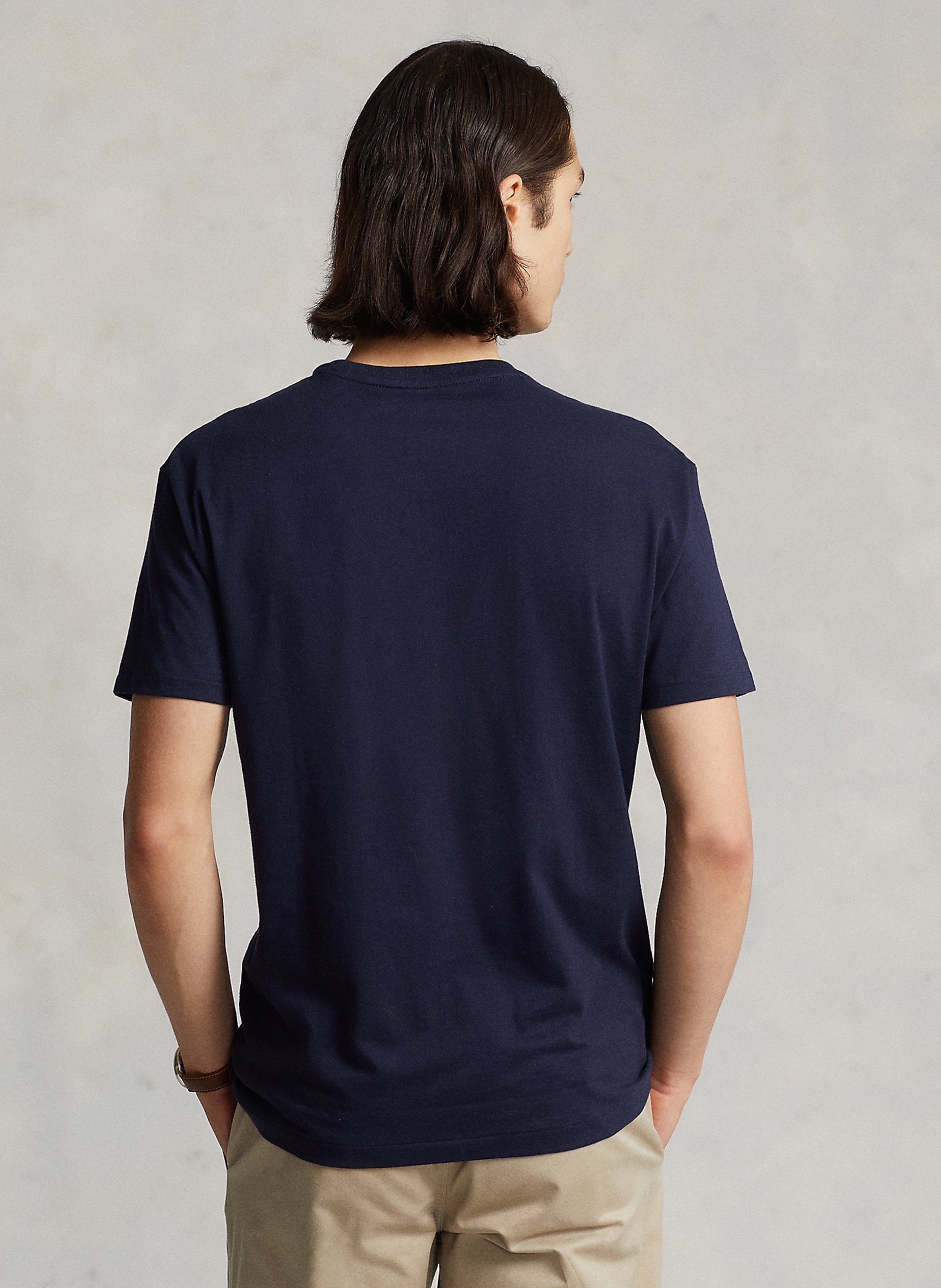 Tee-shirt col rond slim-fit en coton POLO RALPH LAUREN Bleu