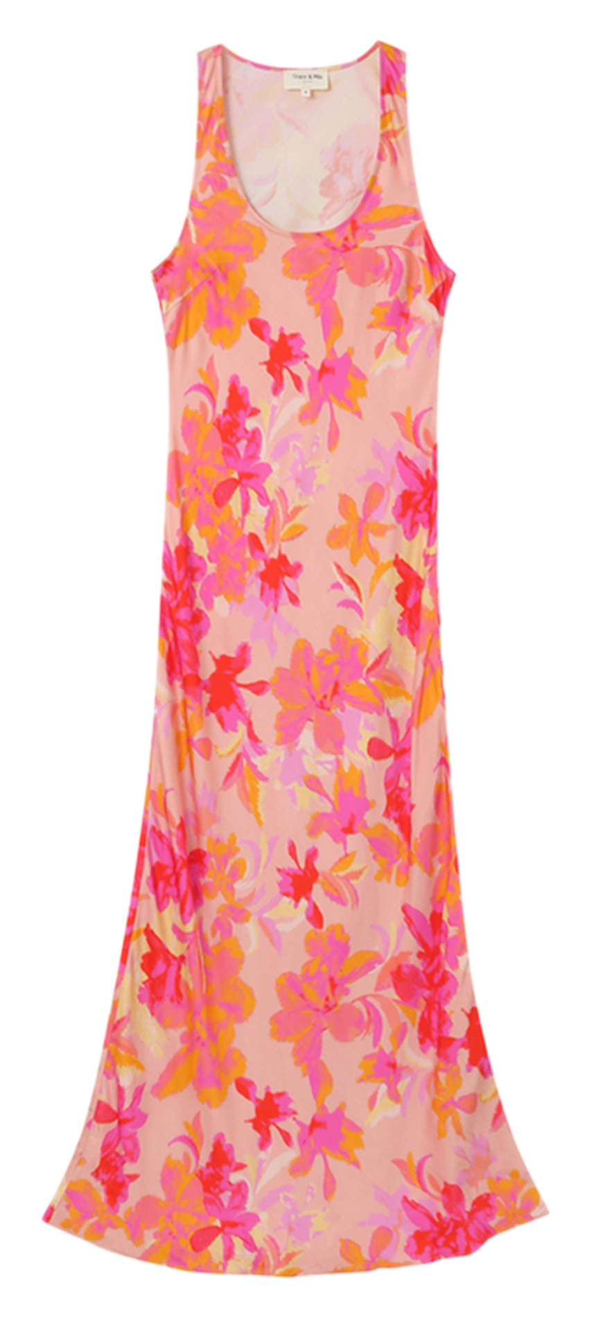 Robe longue imprimée Rose