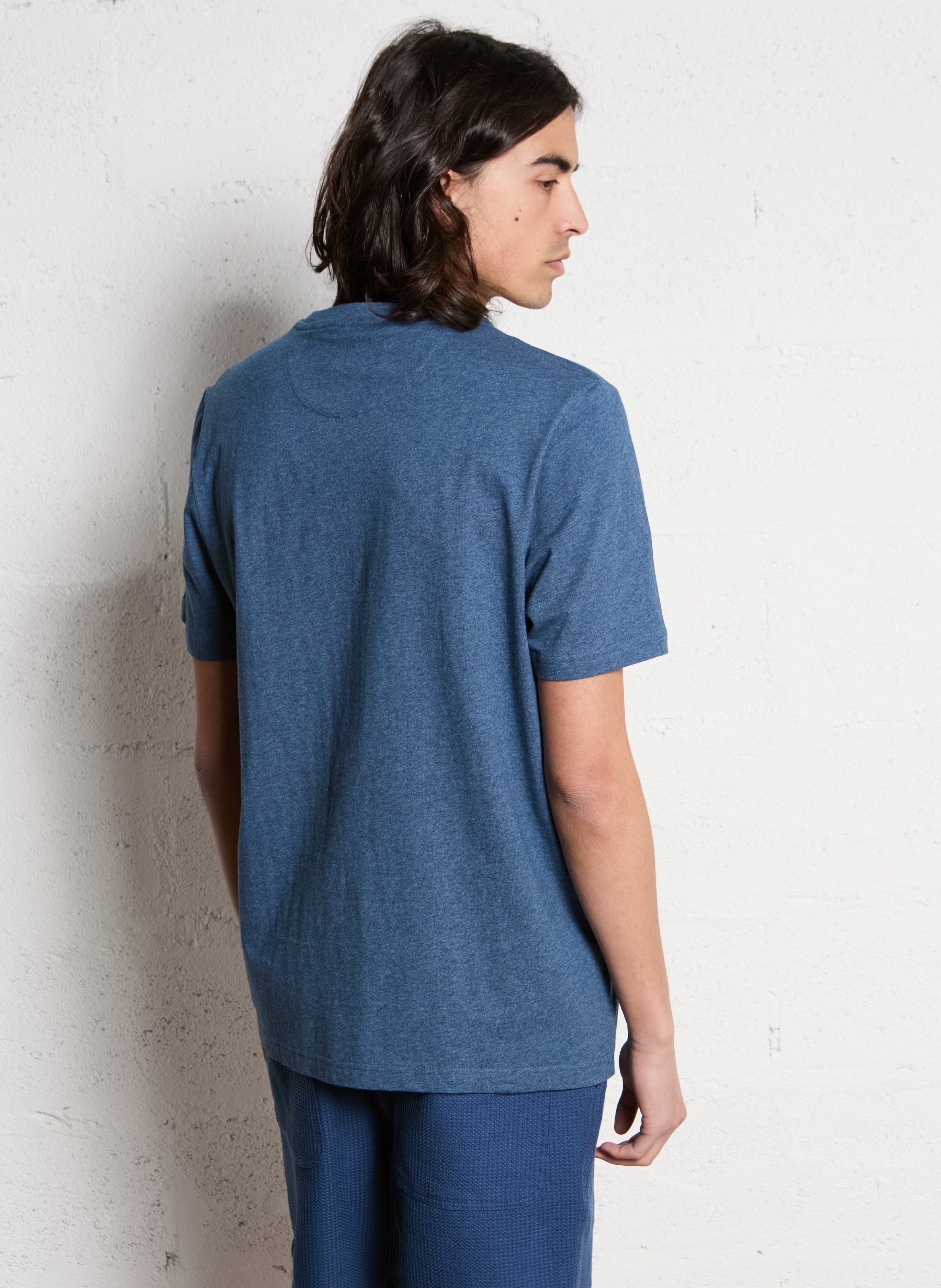 Round-neck organic cotton T-shirt FARAH Blue